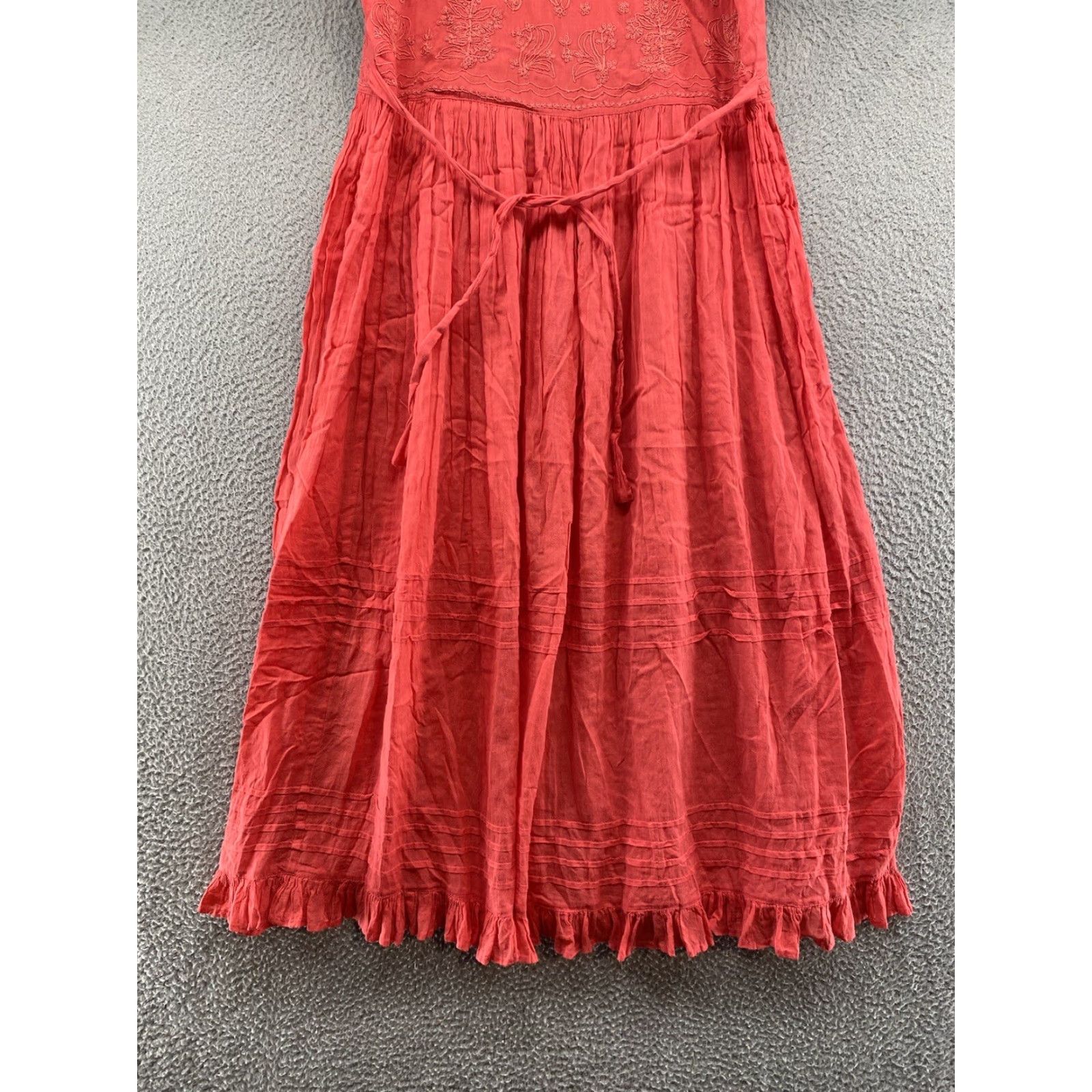 Vintage VINTAGE Victoria Holley Embroidered Floral Sleeveless Maxi Dress P Pink Women's Maxi Dress Embroidered Floral 90s Victoria Holley Size S / US 4 / IT 40 - 2 Thumbnail