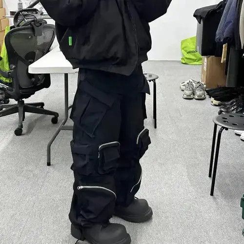 Jean Wide Cargo Pants High Street with Poker Straight Baggy Y2K Size US 30 / EU 46 - 3 Thumbnail