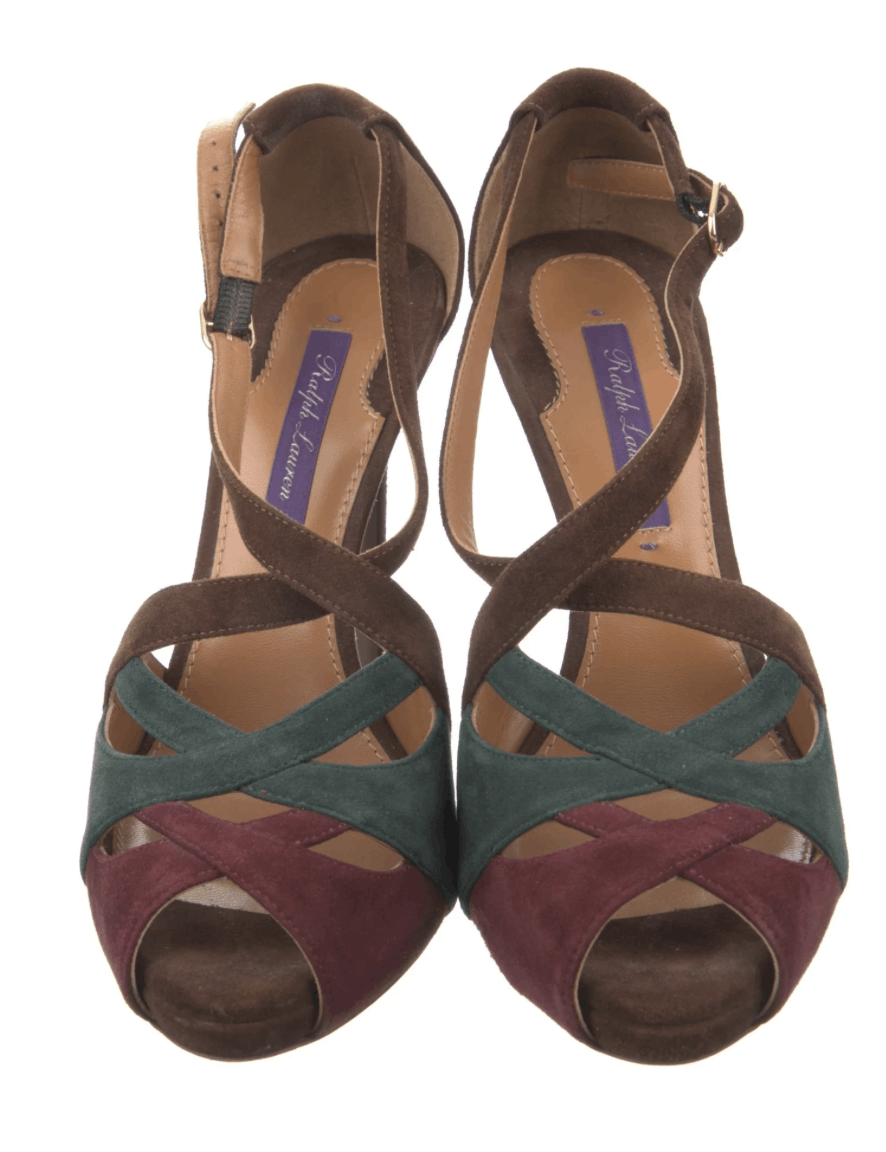 Ralph Lauren Purple Label Suede Slingback Sandals Size US 6 / IT 36 - 1 Thumbnail