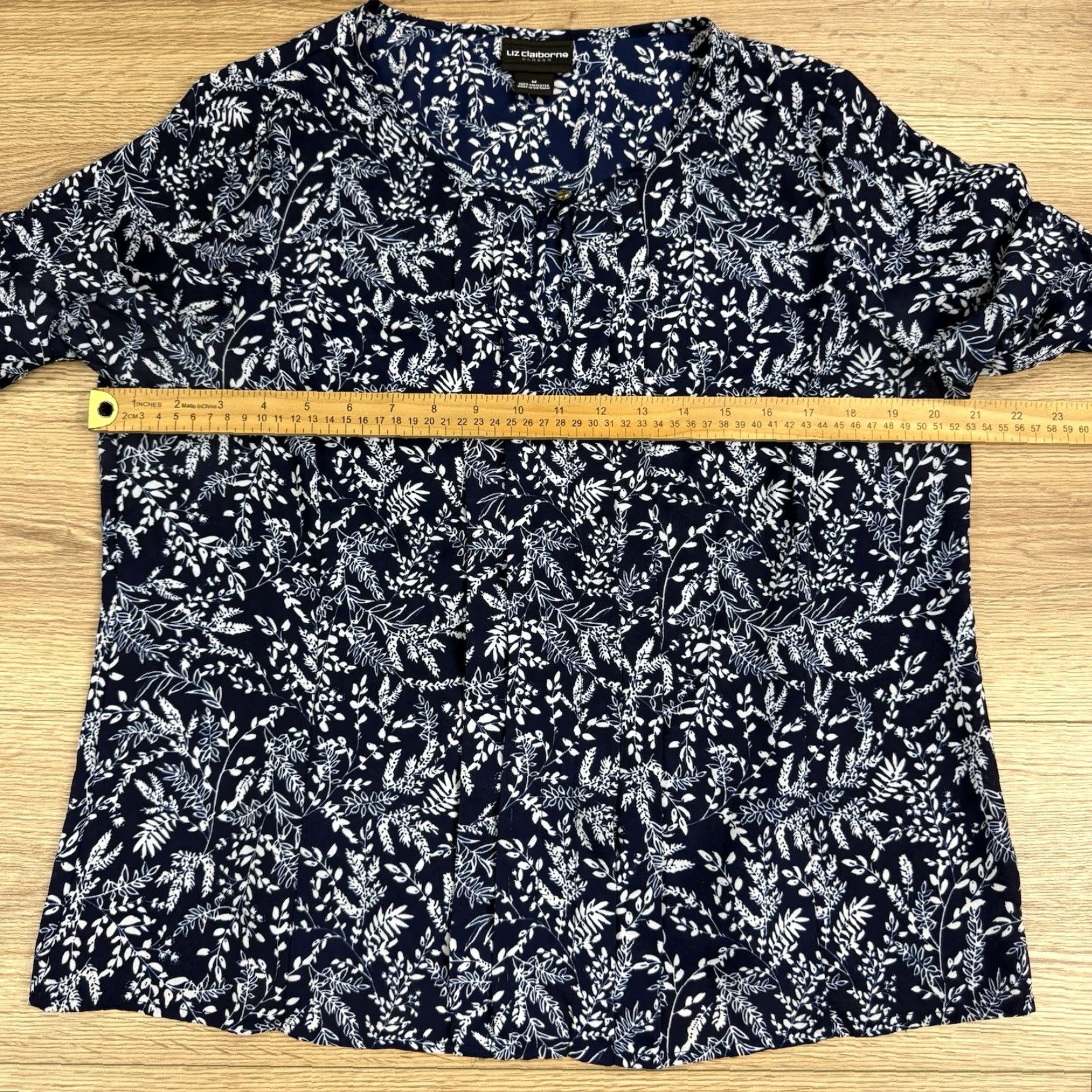 Liz Claiborne Liz Claiborne Blouse M Blue White Floral Multicolor Floral Colorful Women Size M / US 6-8 / IT 42-44 - 5 Thumbnail