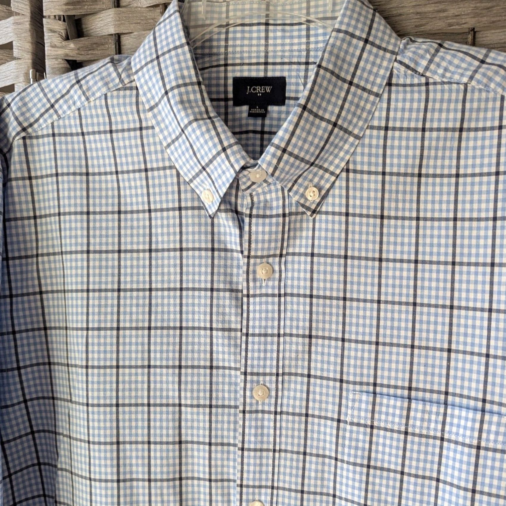 J.Crew J.Crew Blue Black White Tattersall Check Cotton Button-Down Shirt Mens L Size US L / EU 52-54 / 3 - 2 Thumbnail