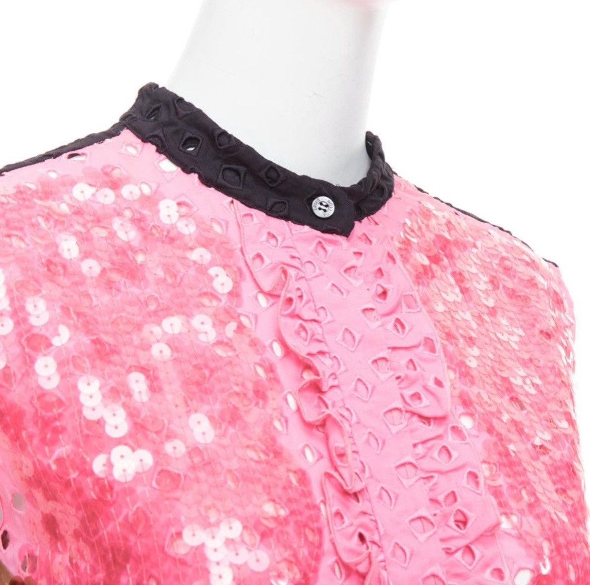 Louis Vuitton Louis Vuitton Pink and Brown Color Block Sequin Mini Dress Size M / US 6-8 / IT 42-44 - 2 Thumbnail