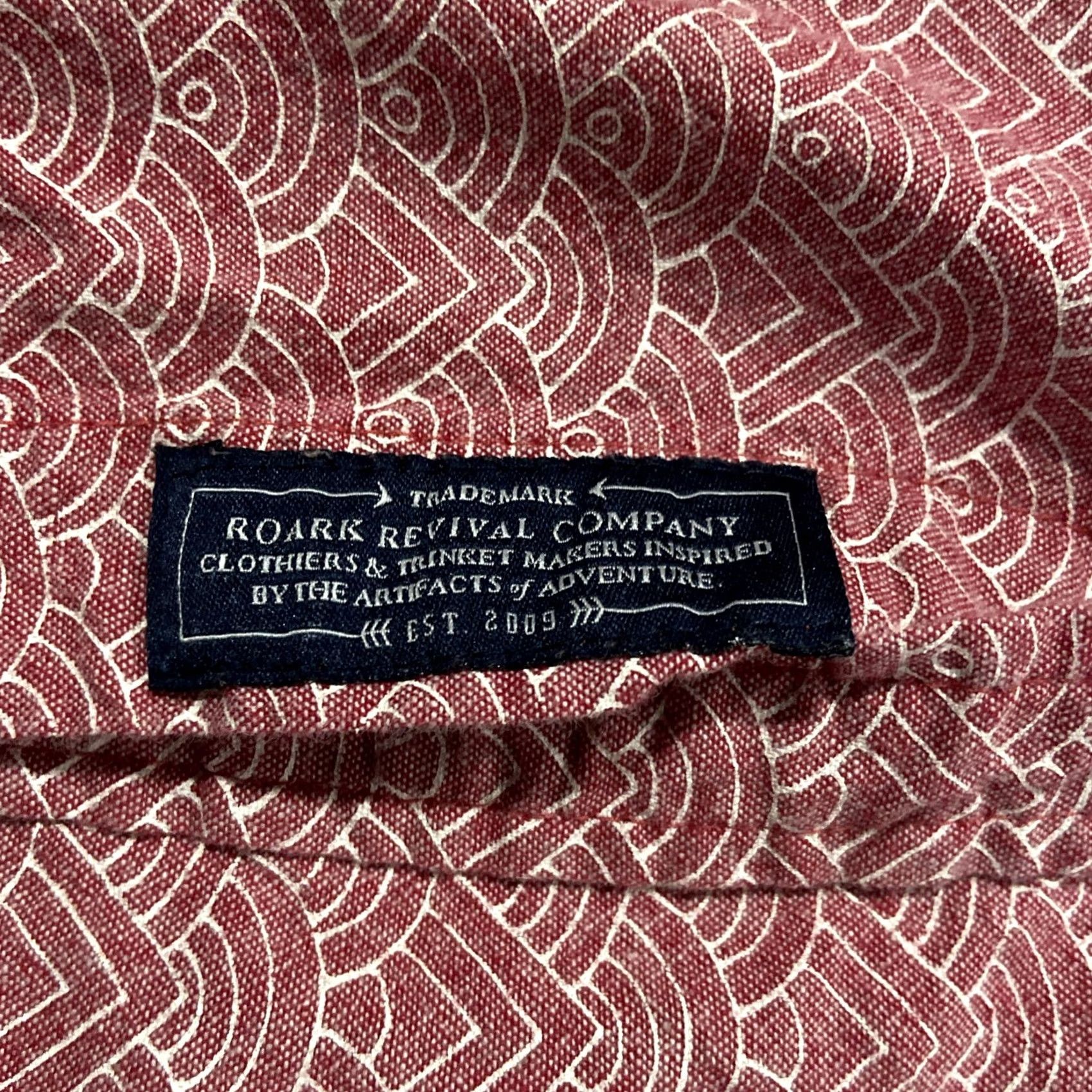 Roark Roark Button-Up Shirt Mens L Red Cotton Pocket GORP Textured Weave Long Sleeve Button Up Shirt Size US L / EU 52-54 / 3 - 6 Thumbnail