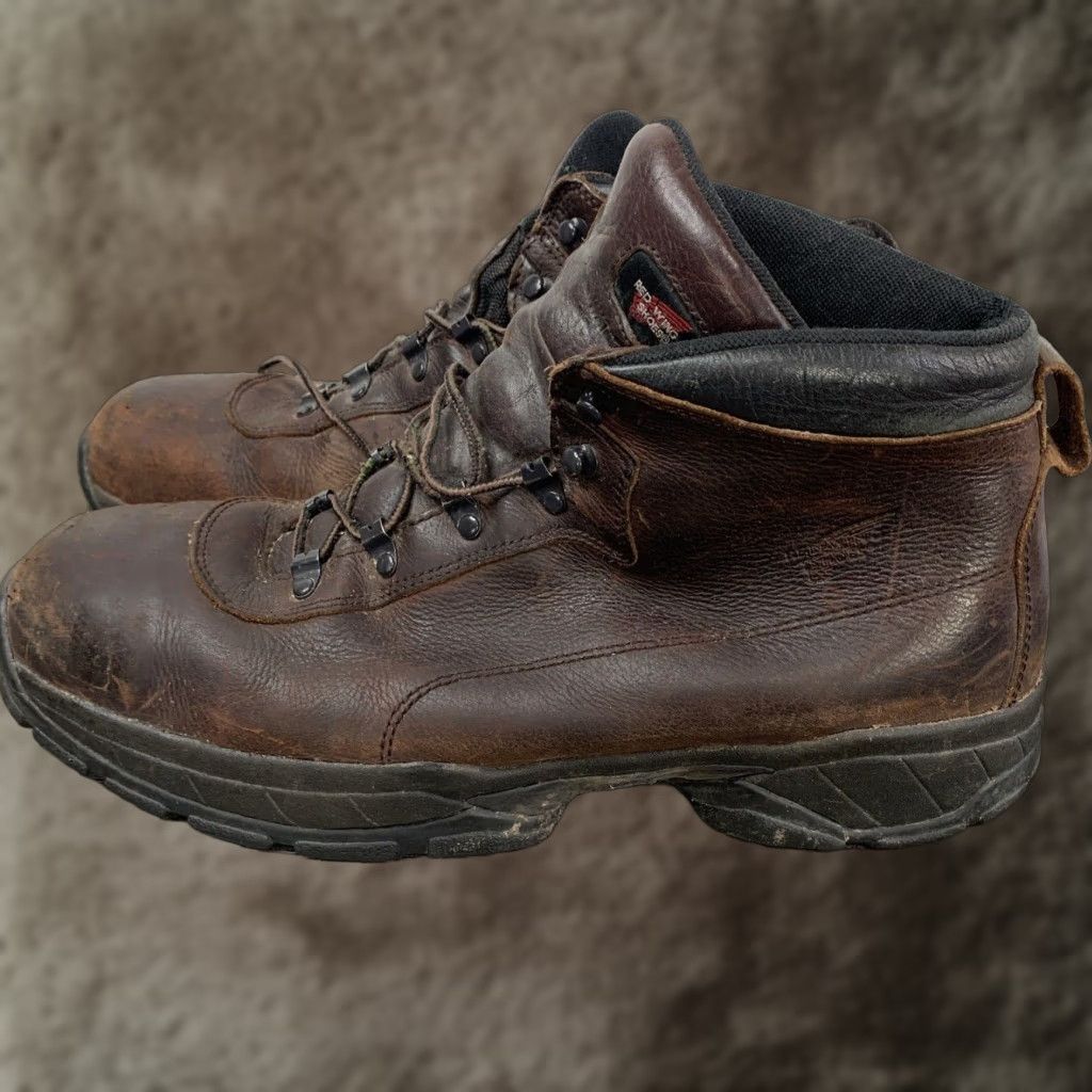 Vintage Red Wing Shoes Brown Leather Work Boots Steel Toe Waterproof Size 15 Usa Mens