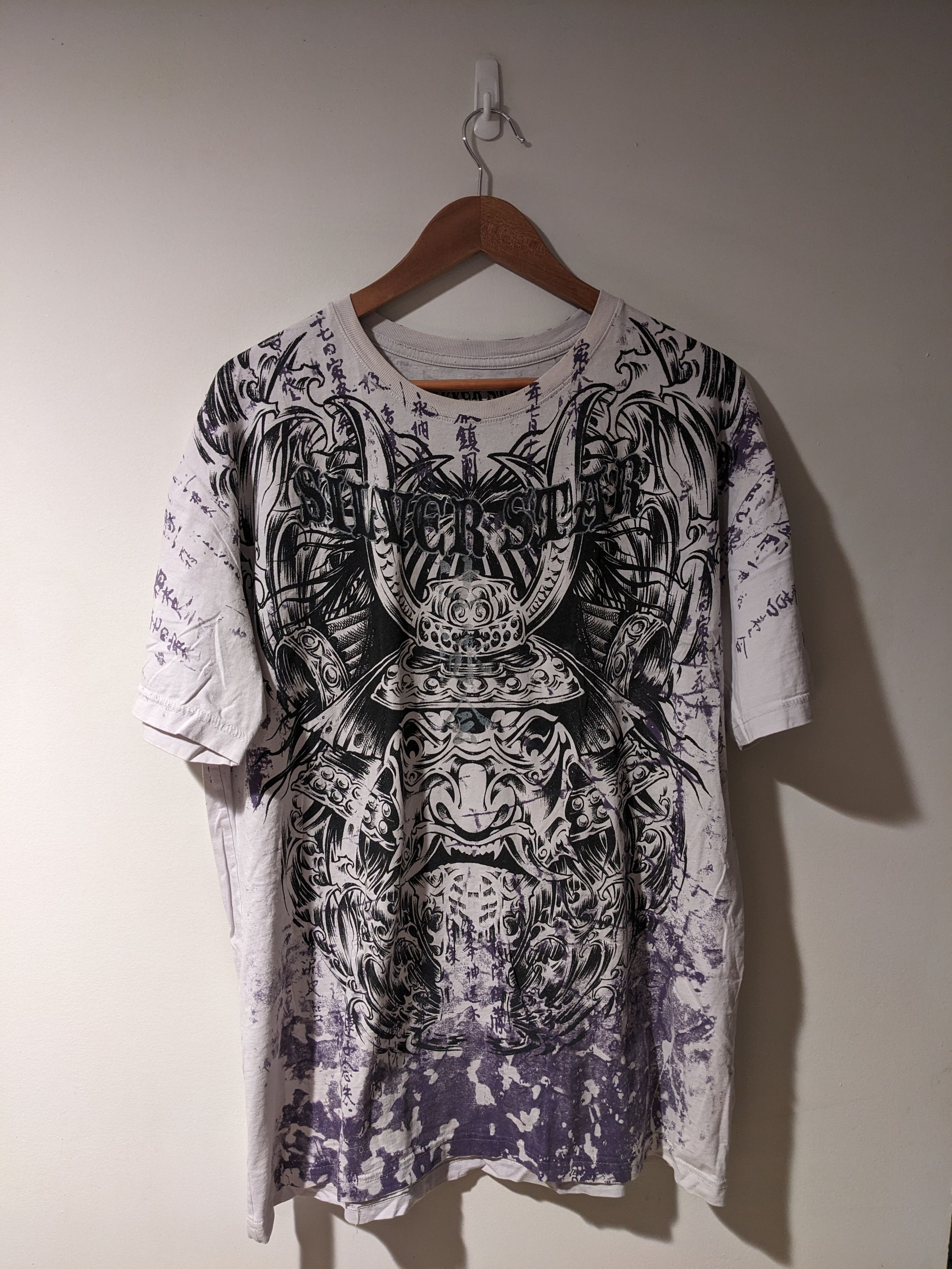 Affliction × Vintage Vintage Y2K Silver Star MMA Affliction Inspired T-Shirt Size US XL / EU 56 / 4 - 1 Thumbnail