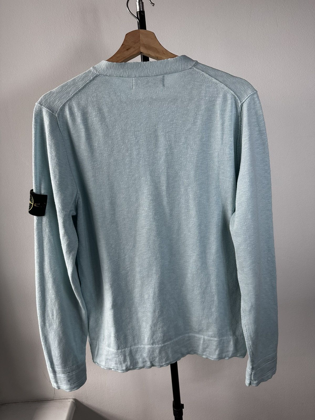 Stone Island Stone Island V-neck Knit Sweater Blue Patch Pullover Size US M / EU 48-50 / 2 - 10 Thumbnail