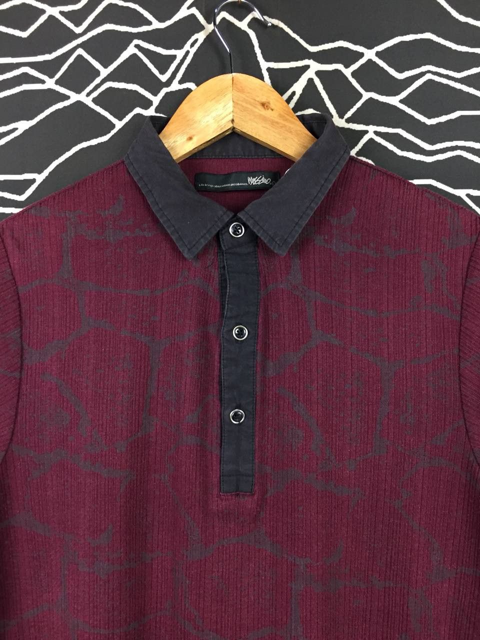 Mossimo Mossimo Abstract Pattern Ribbed Polo Shirt Size US M / EU 48-50 / 2 - 3 Thumbnail