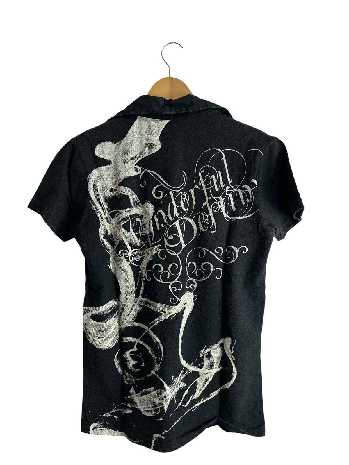 semanticdesign 2000s Y2K Semantic Design Shirt Rivet Collar POEM BLACK Size US S / EU 44-46 / 1 - 4 Thumbnail