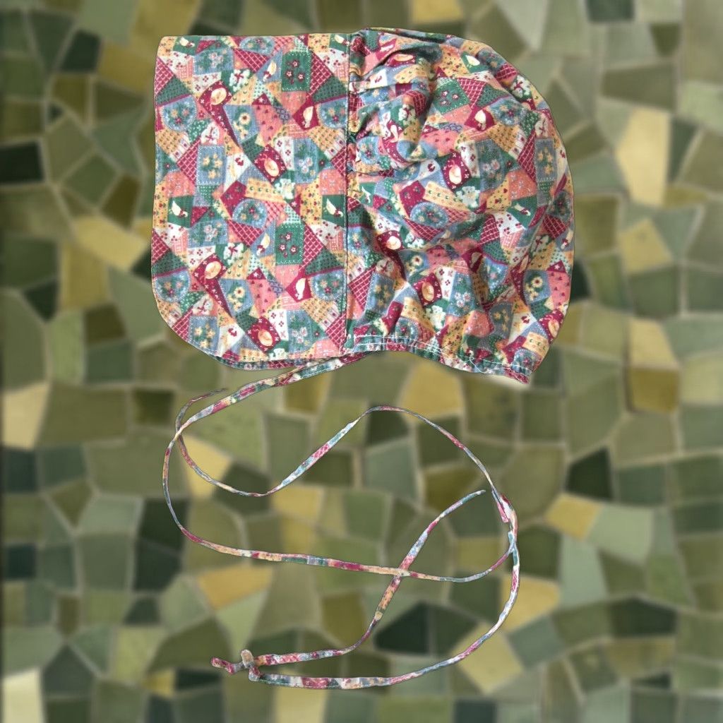 Vintage Vintage Handmade Pink Green Bird Floral Goose Hat Hood Cap Chapeau Bonnet M-L Size ONE SIZE - 1 Thumbnail