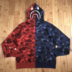 Bape Shark Hoodie Red Camo | Grailed