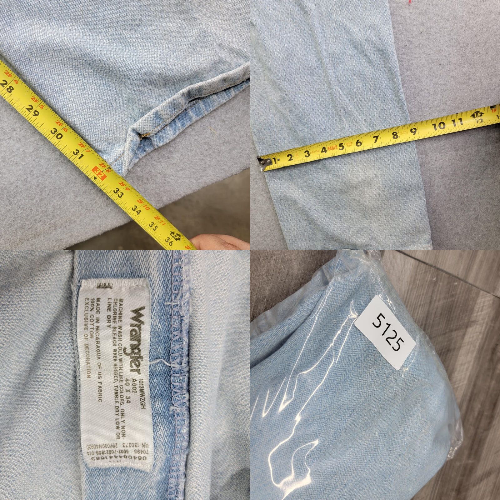 Wrangler Wrangler Jeans Men 40x32 Light Wash Blue Regular Fit Straight Leg Denim Pants Size US 40 / EU 56 - 9 Thumbnail