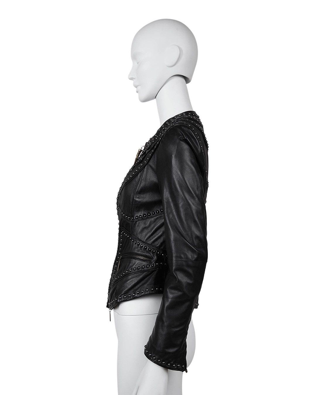 Just Cavalli Just Cavalli Leather Studded Jacket Size M / US 6-8 / IT 42-44 - 4 Thumbnail