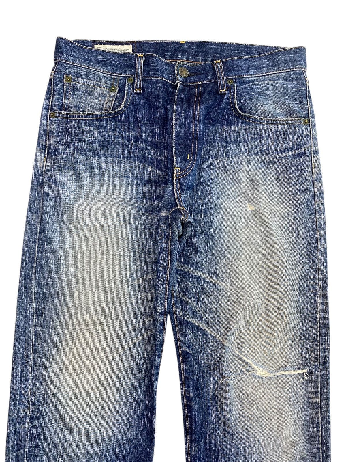 Edwin Edwin Whiskers Faded Wash Style Ripped Jeans Size US 32 / EU 48 - 2 Thumbnail