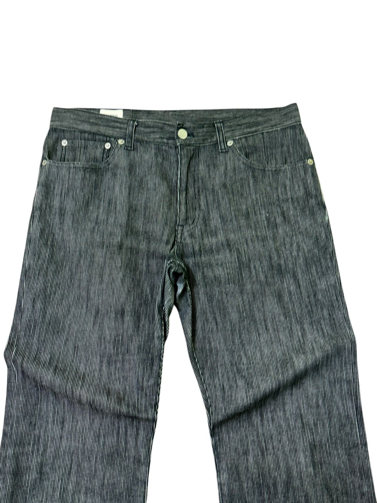 Japanese Brand TAKEO KIKUCHI STRIPED BLACK GREY DENIM Size US 32 / EU 48 - 3 Thumbnail