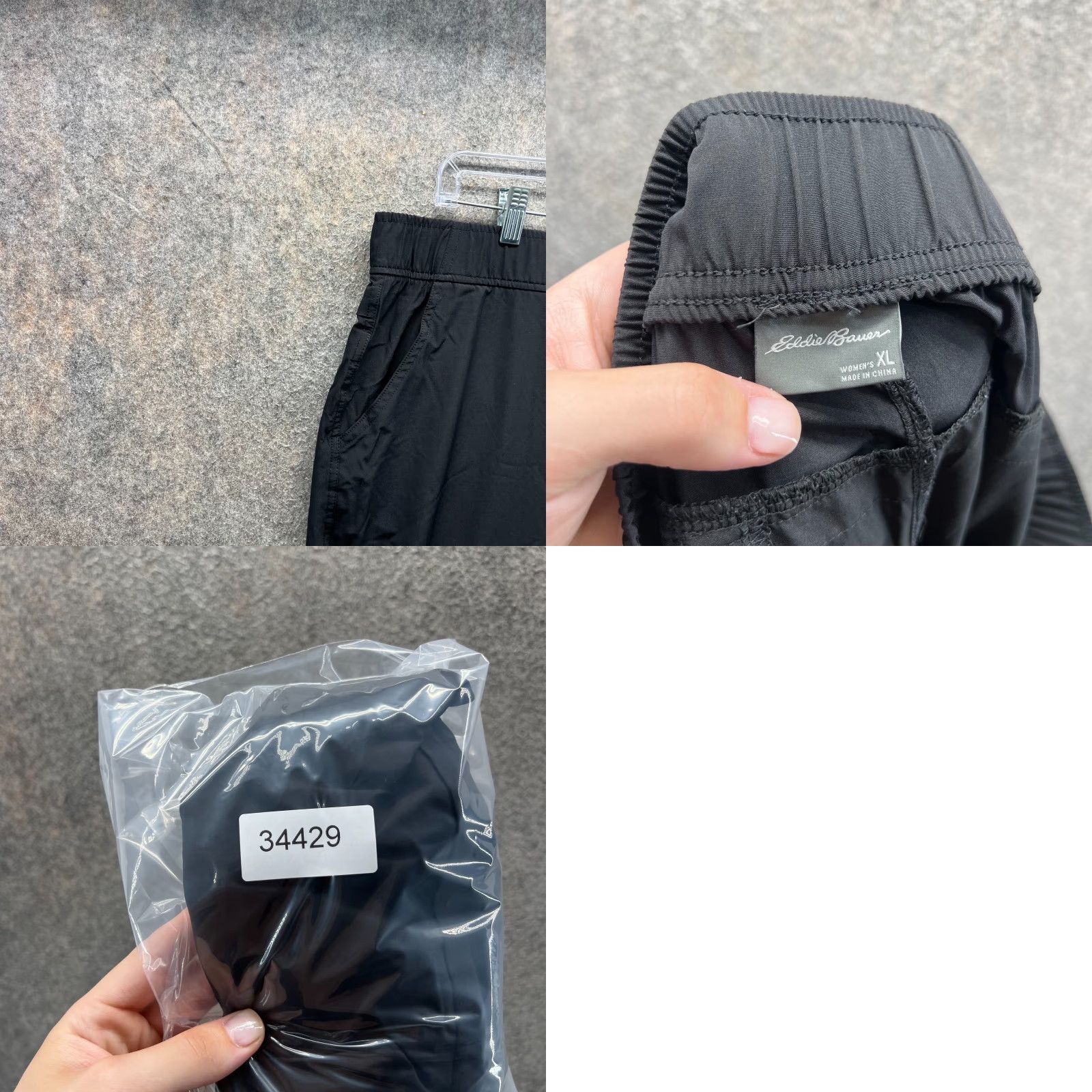 Eddie Bauer VINTAGE? No — Eddie Bauer Pants Womens XL Black Elastic Waist Lightweight Knit Extra Large Gym Size 40" / US 18 - 8 Thumbnail