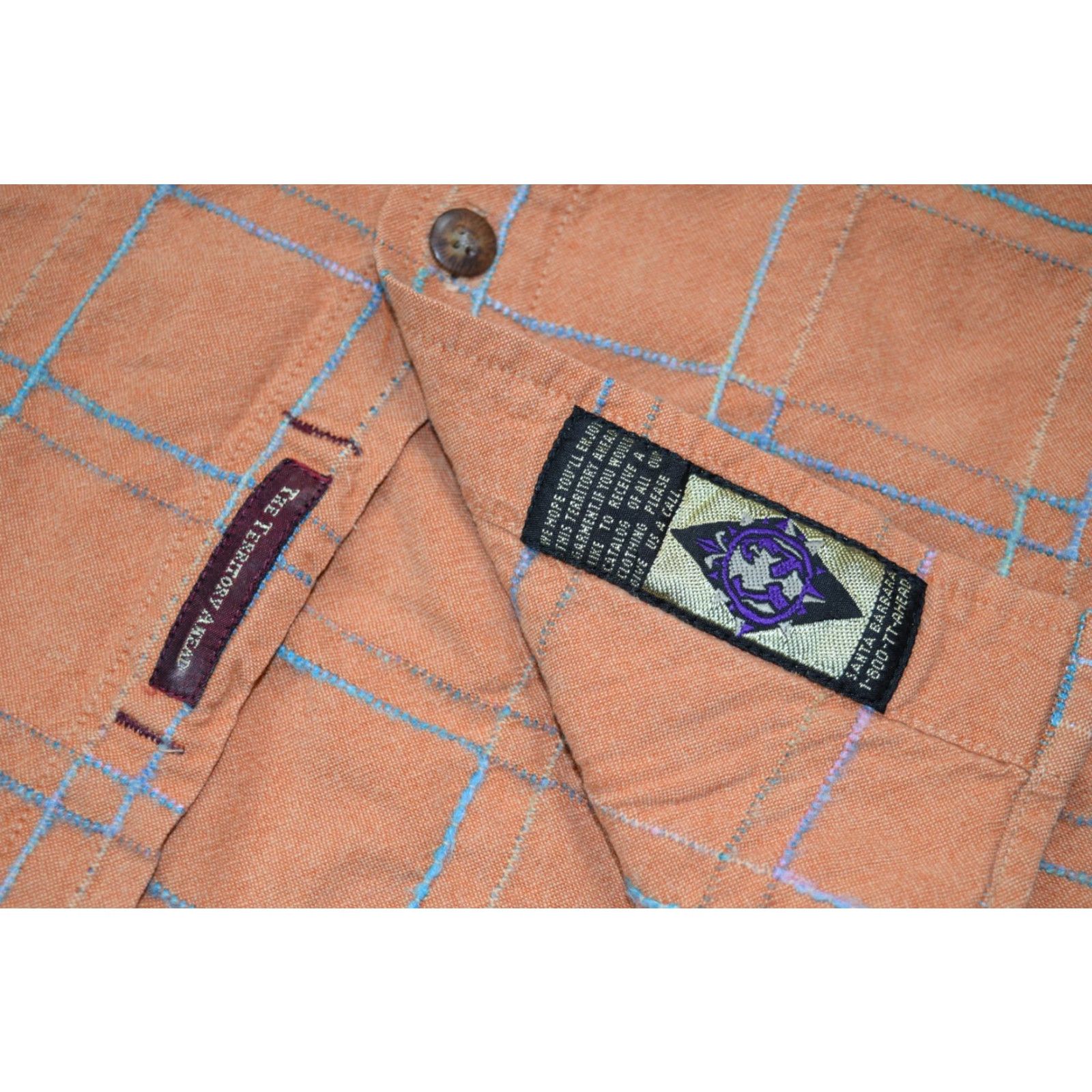 The Territory Ahead The Territory Ahead Shirt Mens Large Orange Windowpane Geo Plaid L/S Button-Down Size US L / EU 52-54 / 3 - 4 Thumbnail