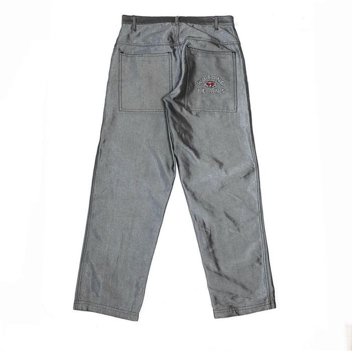 Wu-Tang Clan Wu Wear jeans, shiny gray silver Wu-Tang Clan, 90s baggy 34 Size US 34 / EU 50 - 1 Thumbnail