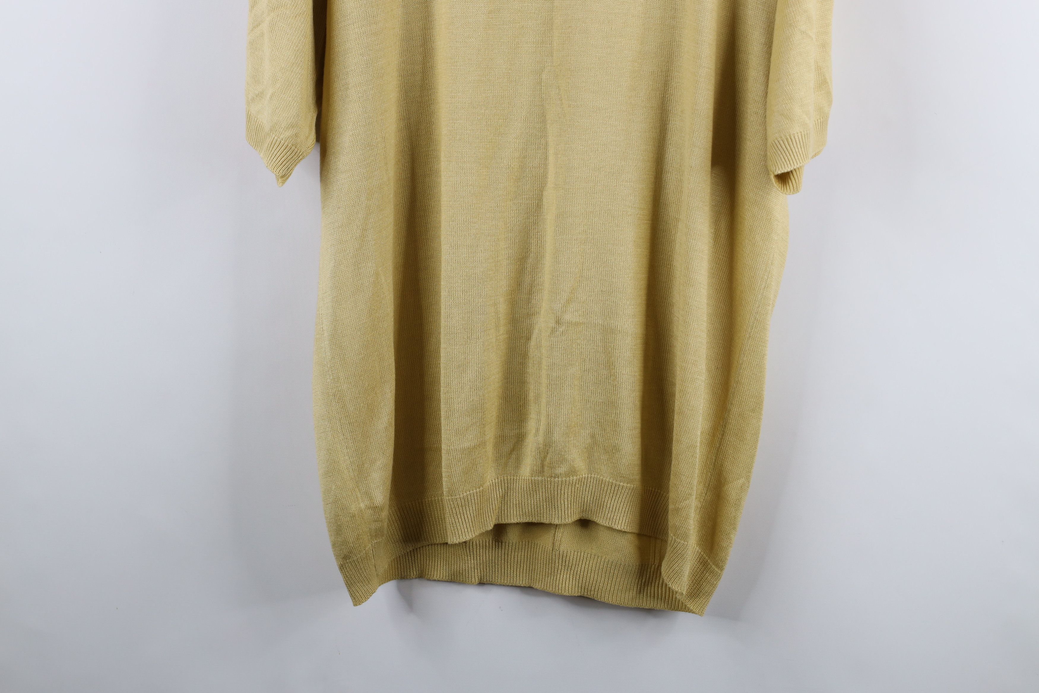 Vintage Vintage 90s Streetwear Knit Short Sleeve Sweater Gold Size US L / EU 52-54 / 3 - 9 Thumbnail