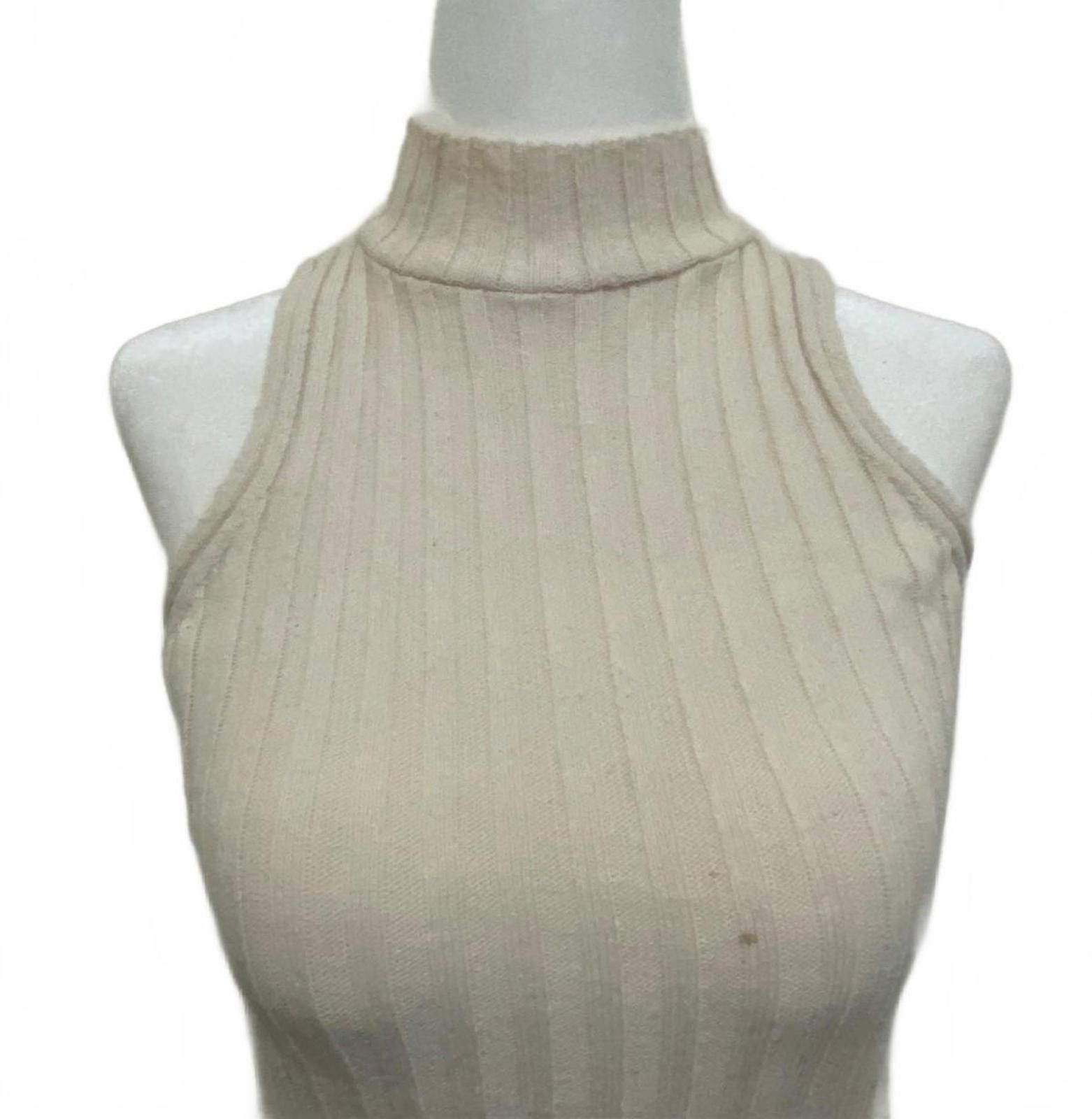 Asos ASOS Sleeveless Knit Mockneck Midi Dress in Beige (SMALL) Size S / US 4 / IT 40 - 8 Thumbnail
