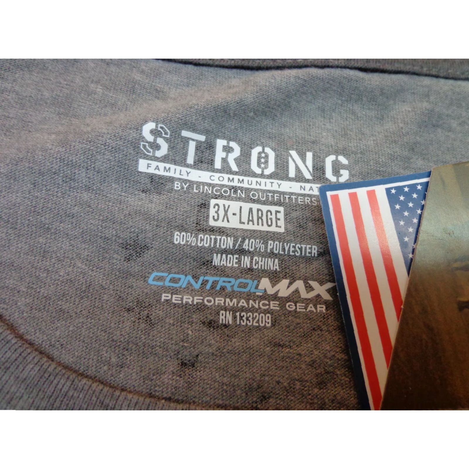 Vintage STRONG by Lincoln Outfitters Control Max Performance Gear T-shirt 3XL Gray Short Sleeve Crew Neck Men, Graphic Print, Cotton Polyester, Regular Fit Size US XXL / EU 58 / 5 - 3 Thumbnail