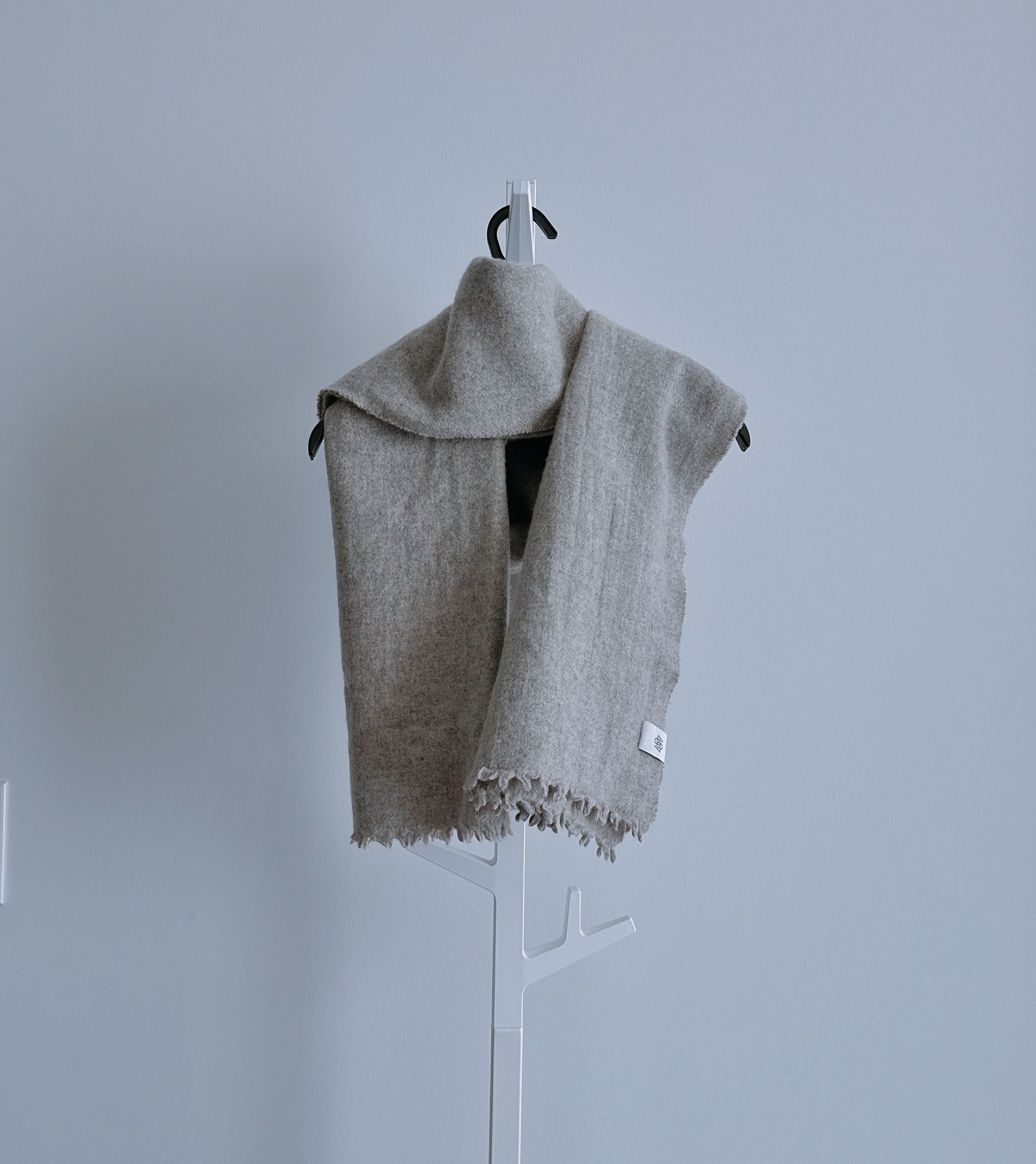 LOW CLASSIC Low Classic Grey Wool Muffler Scarf Size ONE SIZE - 2 Thumbnail