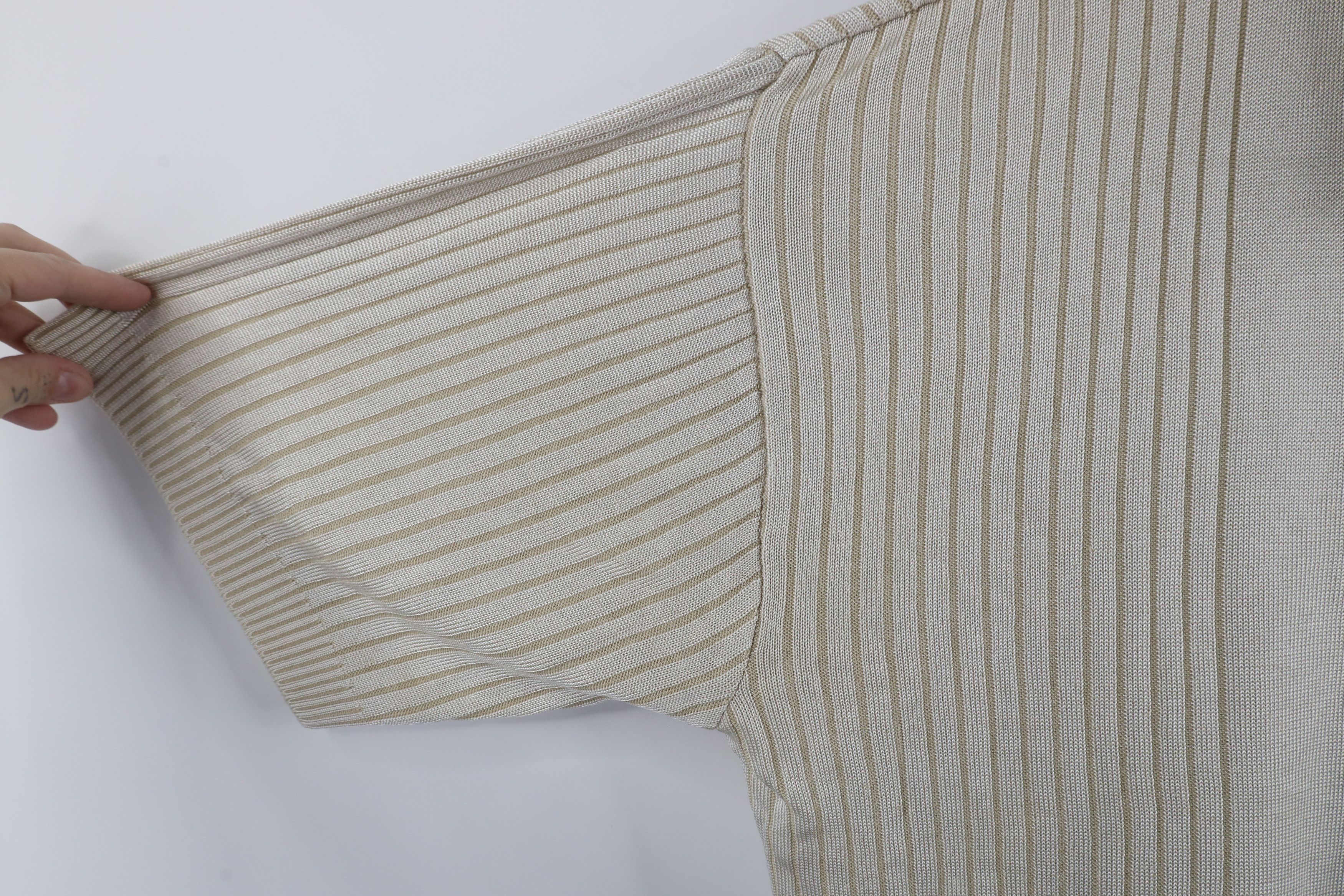 Vintage Vintage 90s Streetwear Ribbed Knit Short Sleeve Polo Shirt Size US XL / EU 56 / 4 - 5 Thumbnail