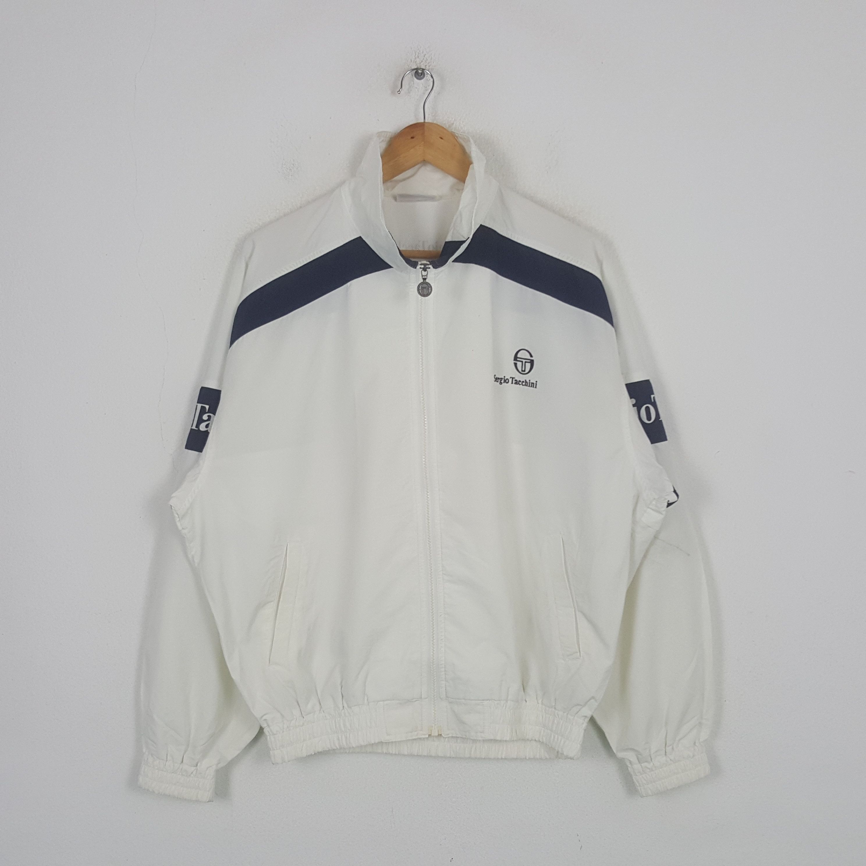 Sergio Tacchini Vintage Sergio Tachinni Tennis Windbreaker Jacket C302N17 Size US XL / EU 56 / 4 - 1 Thumbnail