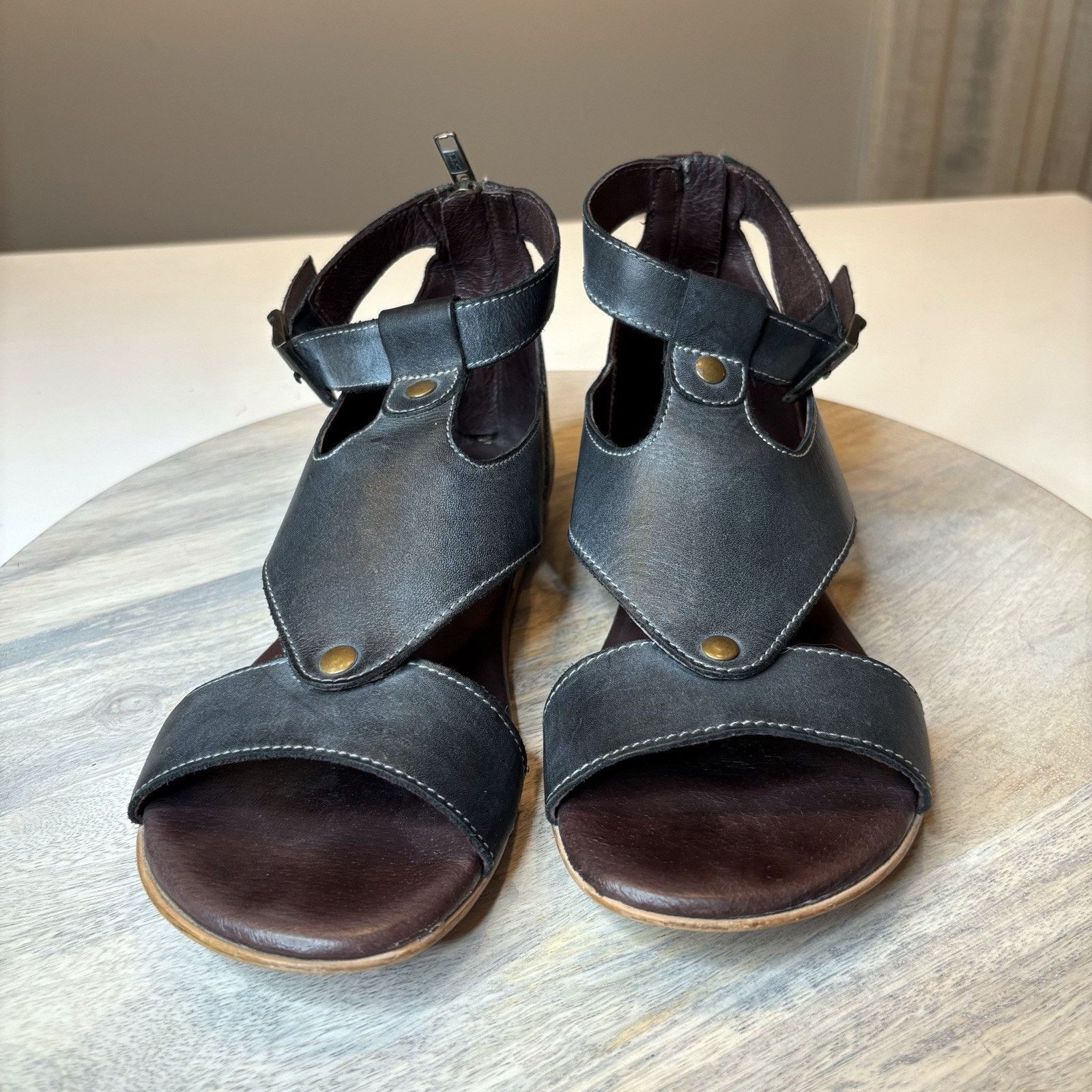 Bed Stu Bed Stu Roan Hali Black Leather Slingback Sandals Size 7.5 Size US 7.5 / IT 37.5 - 2 Thumbnail