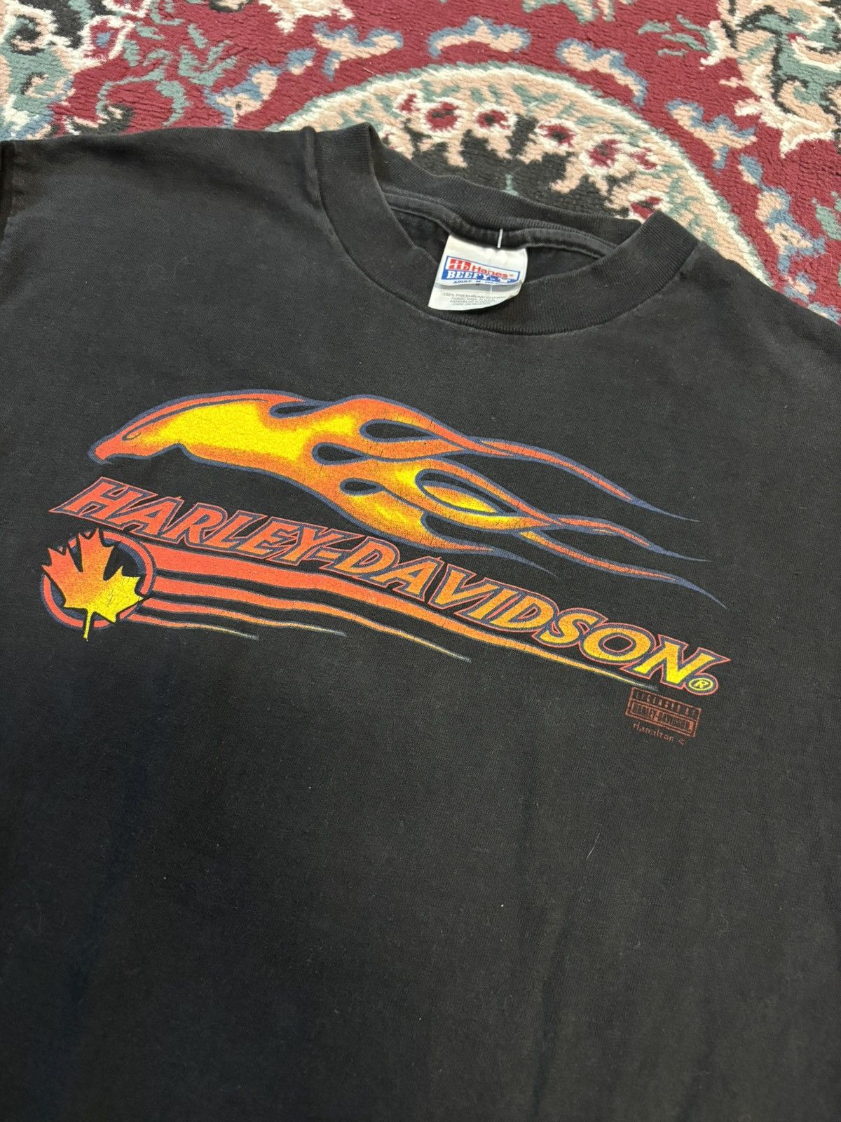 Harley Davidson Vintage 90’s Harley Davidson Flame Longsleeve Size US M / EU 48-50 / 2 - 2 Thumbnail