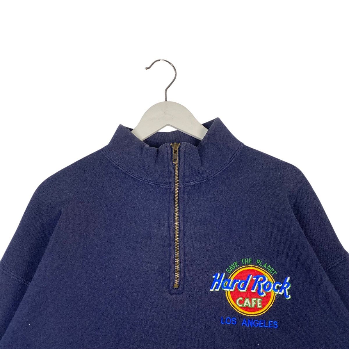 Hard Rock Cafe Vintage Hard Rock Quater Zip Navy Blue Pullover Jumper SizeS Size US S / EU 44-46 / 1 - 5 Thumbnail