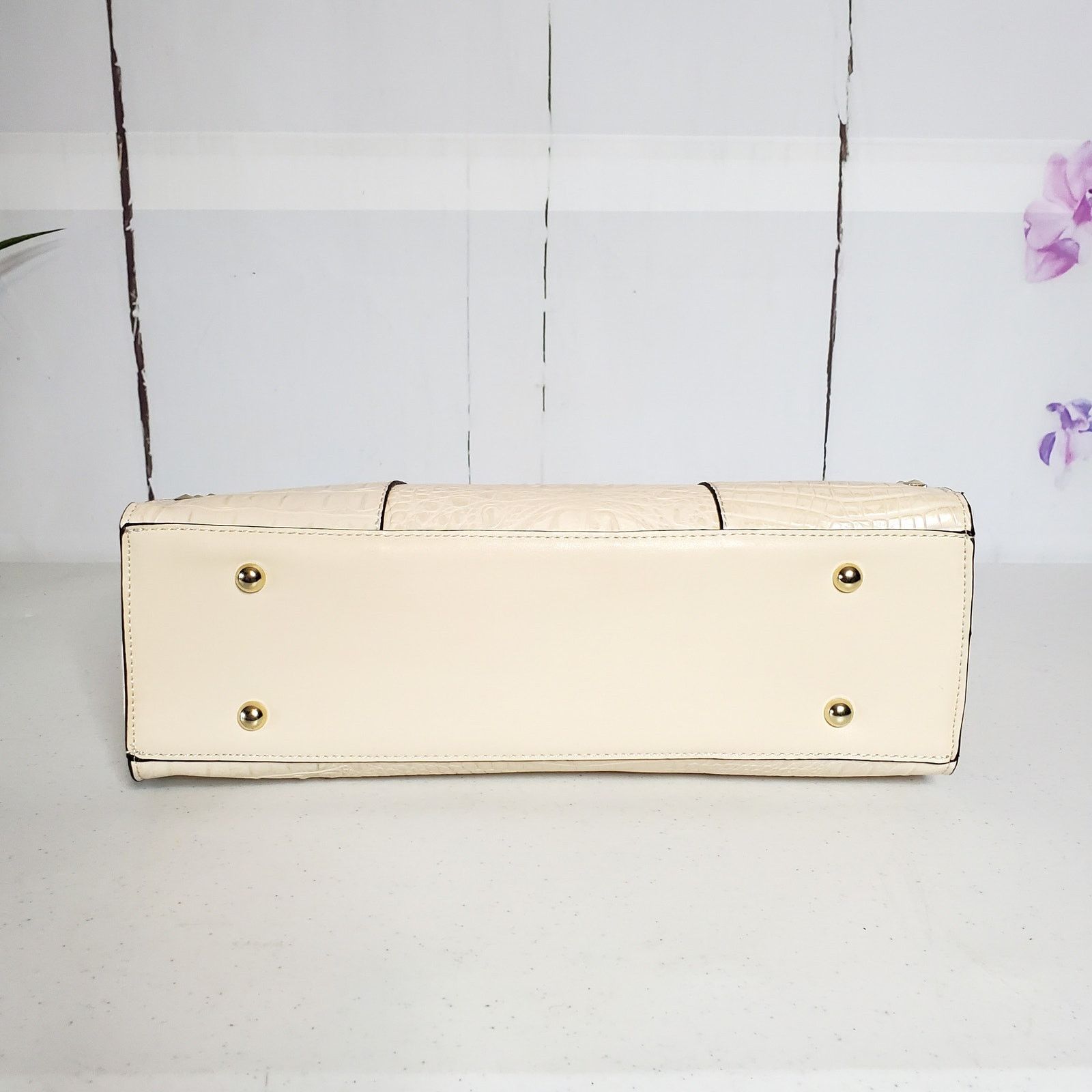 Designer Isabelle Patent Vegan Leather Faux Croc Dome Satchel Size ONE SIZE - 6 Thumbnail