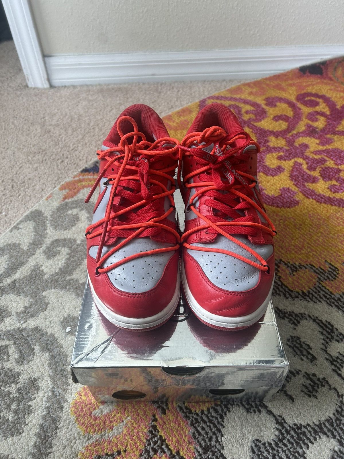 Nike Off-white university red Nike dunk Size US 9 / EU 42 - 1 Thumbnail
