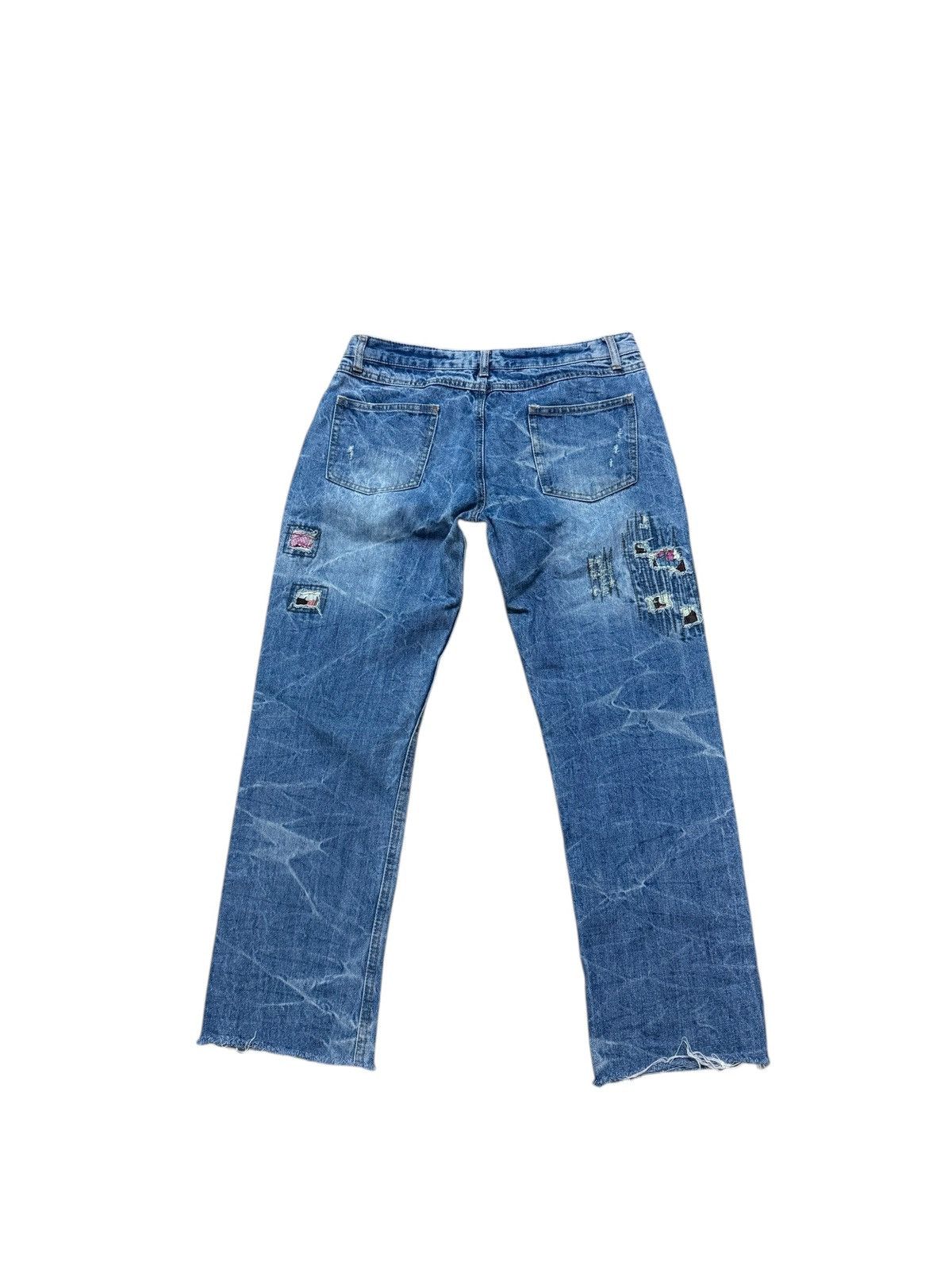 Japanese Brand × Vintage DISTRESSED PATCHWORK JEANS Size US 31 - 6 Thumbnail
