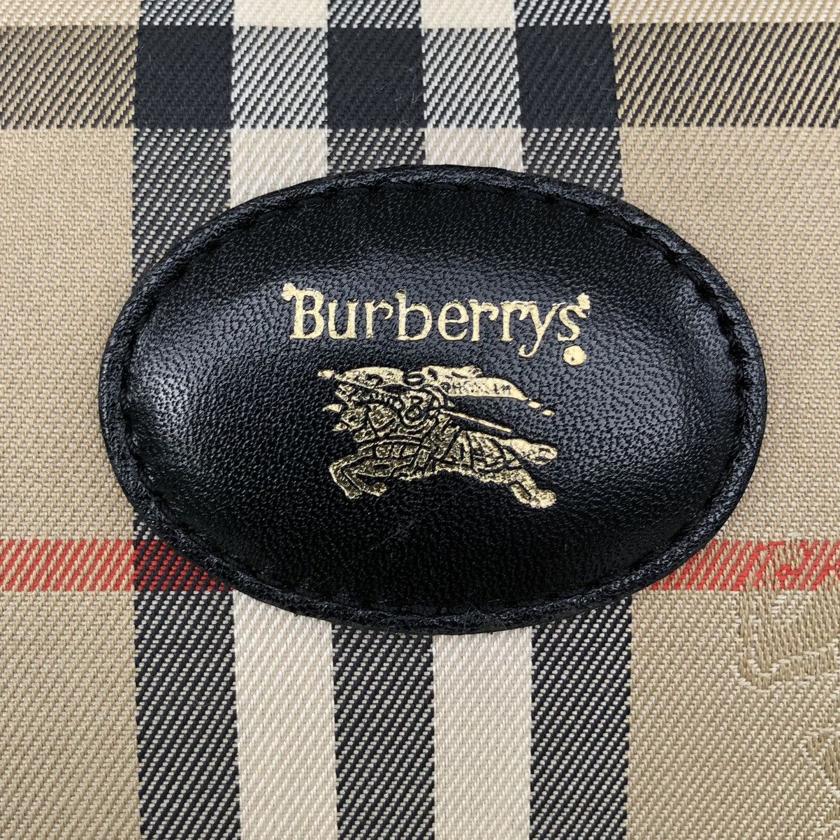 Burberry Burberry's Nova Check Pattern Logo Embossed Boston Bag Size ONE SIZE - 12 Thumbnail
