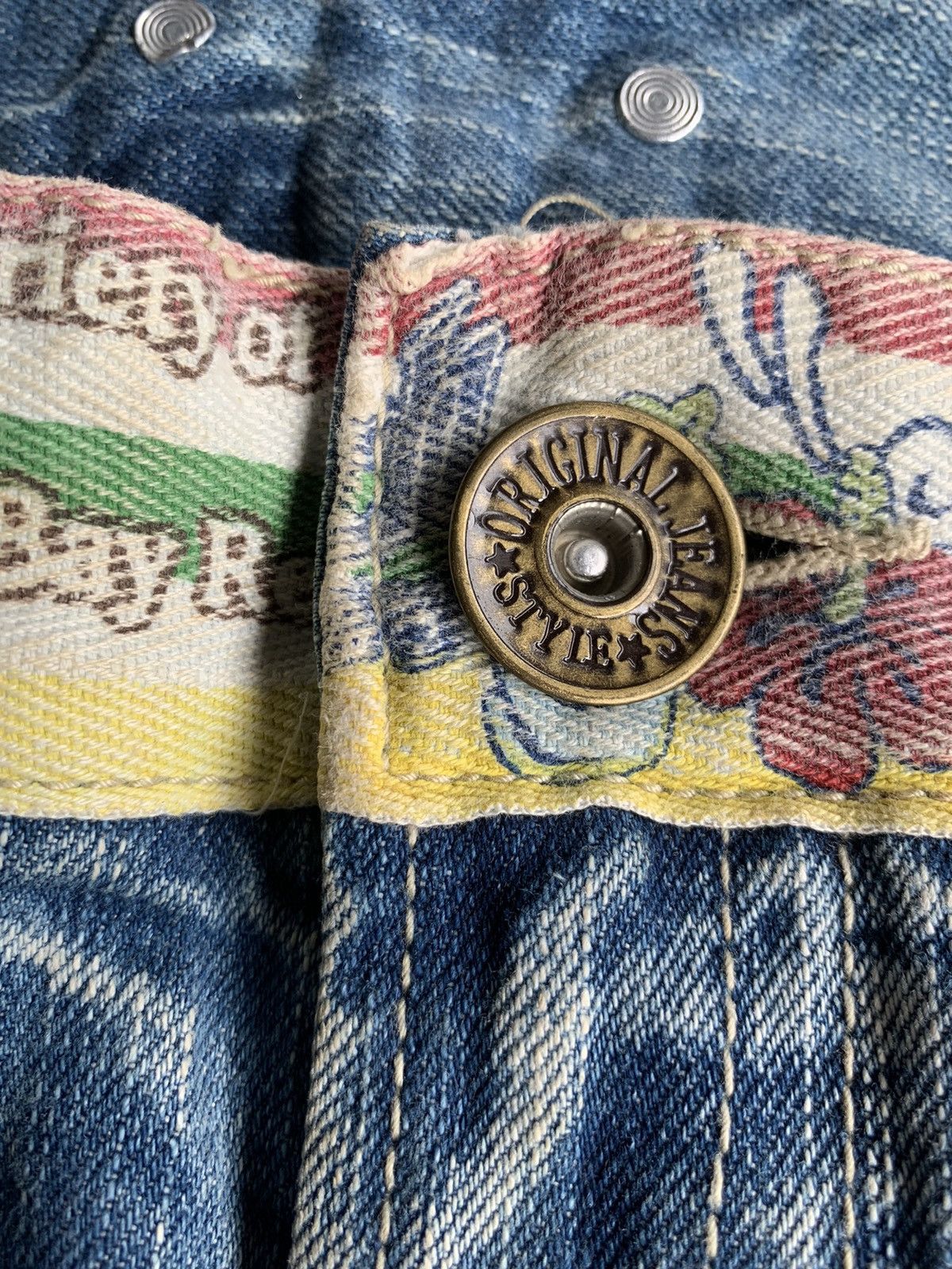 Other 💥 Vintage 90s Style Hyper Beach Stone Wash Patch Jeans Rare Size US 31 - 13 Thumbnail