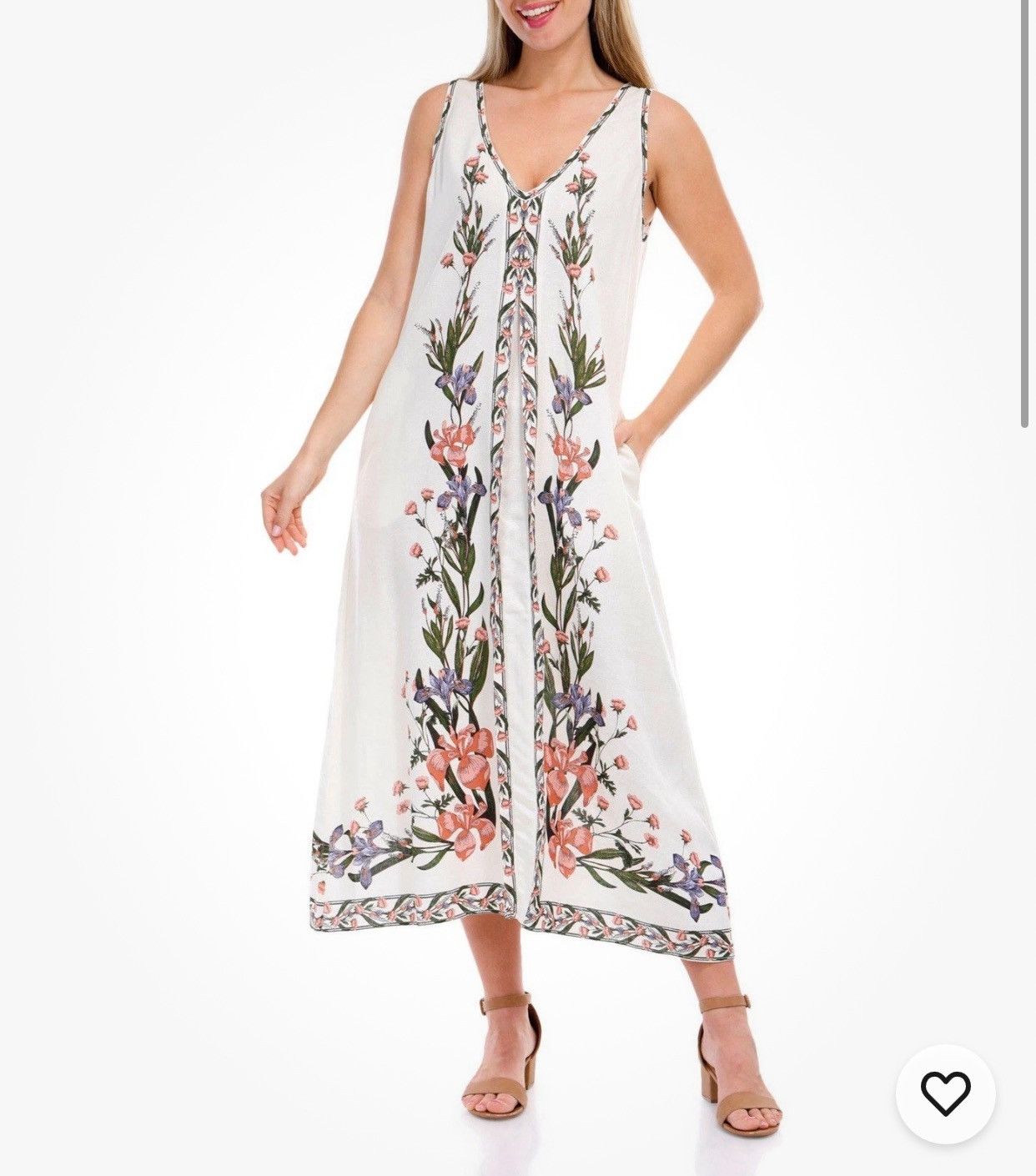 Other NWT Max Studio Cream Sleeveless V-Neck Sundress Maxi Dress Size XL / US 12-14 / IT 48-50 - 1 Thumbnail