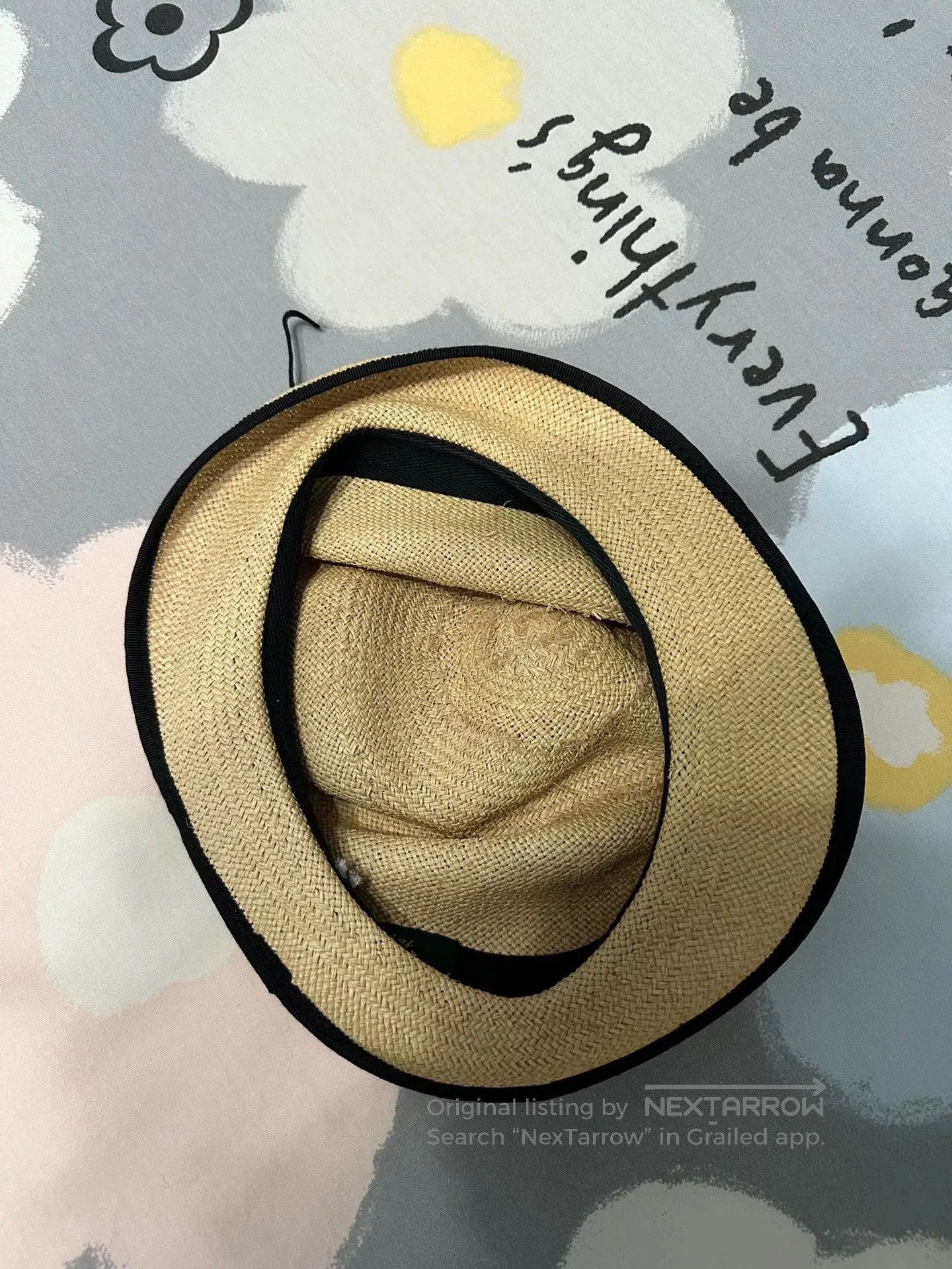 Paul Harnden Shoemakers Paul Harnden Flat Straw Hat. Size ONE SIZE - 2 Thumbnail