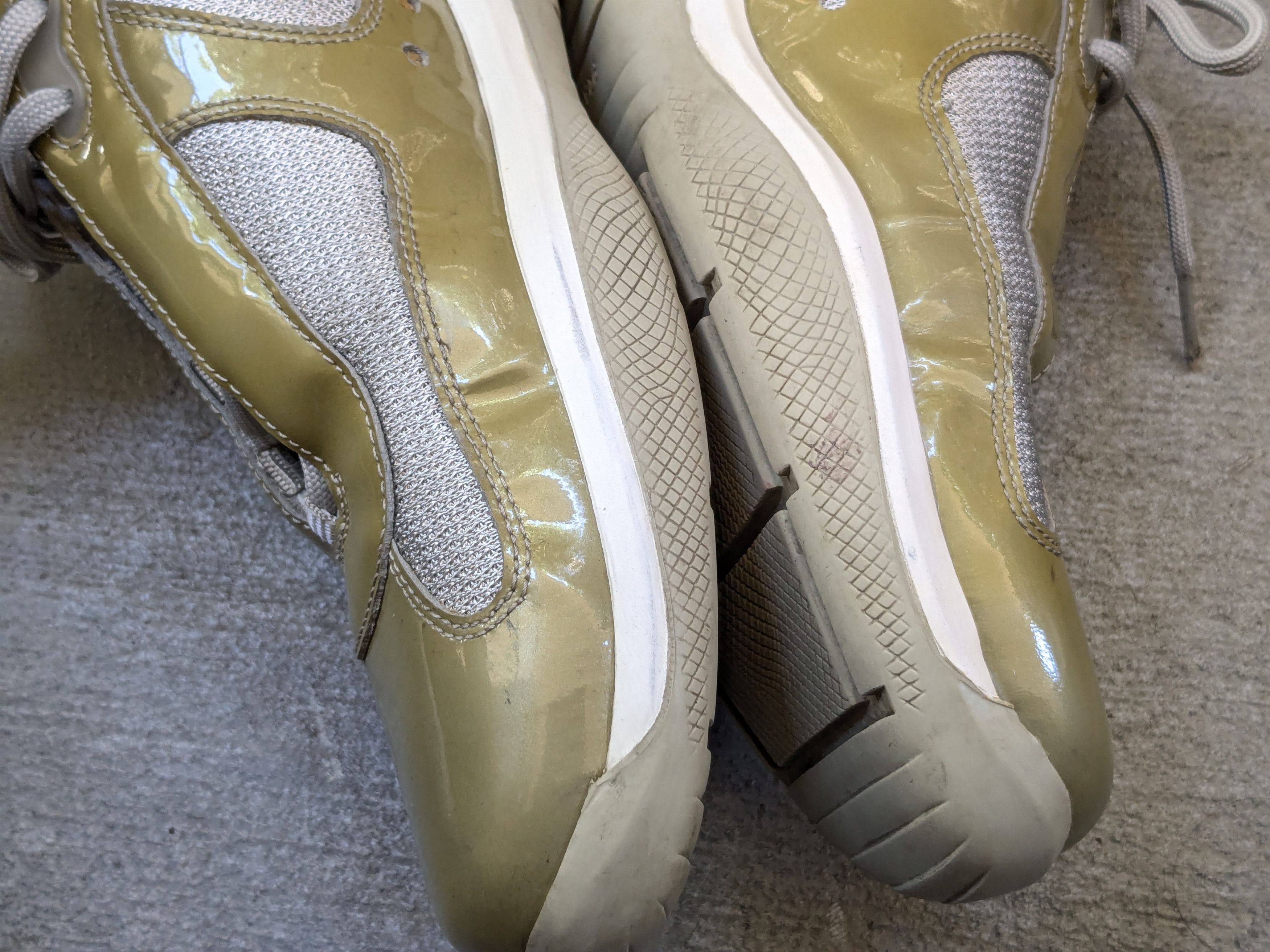 Prada Prada America's Cup Olive Green 11 Patent Leather Silver Low Size US 11 / EU 44 - 13 Thumbnail