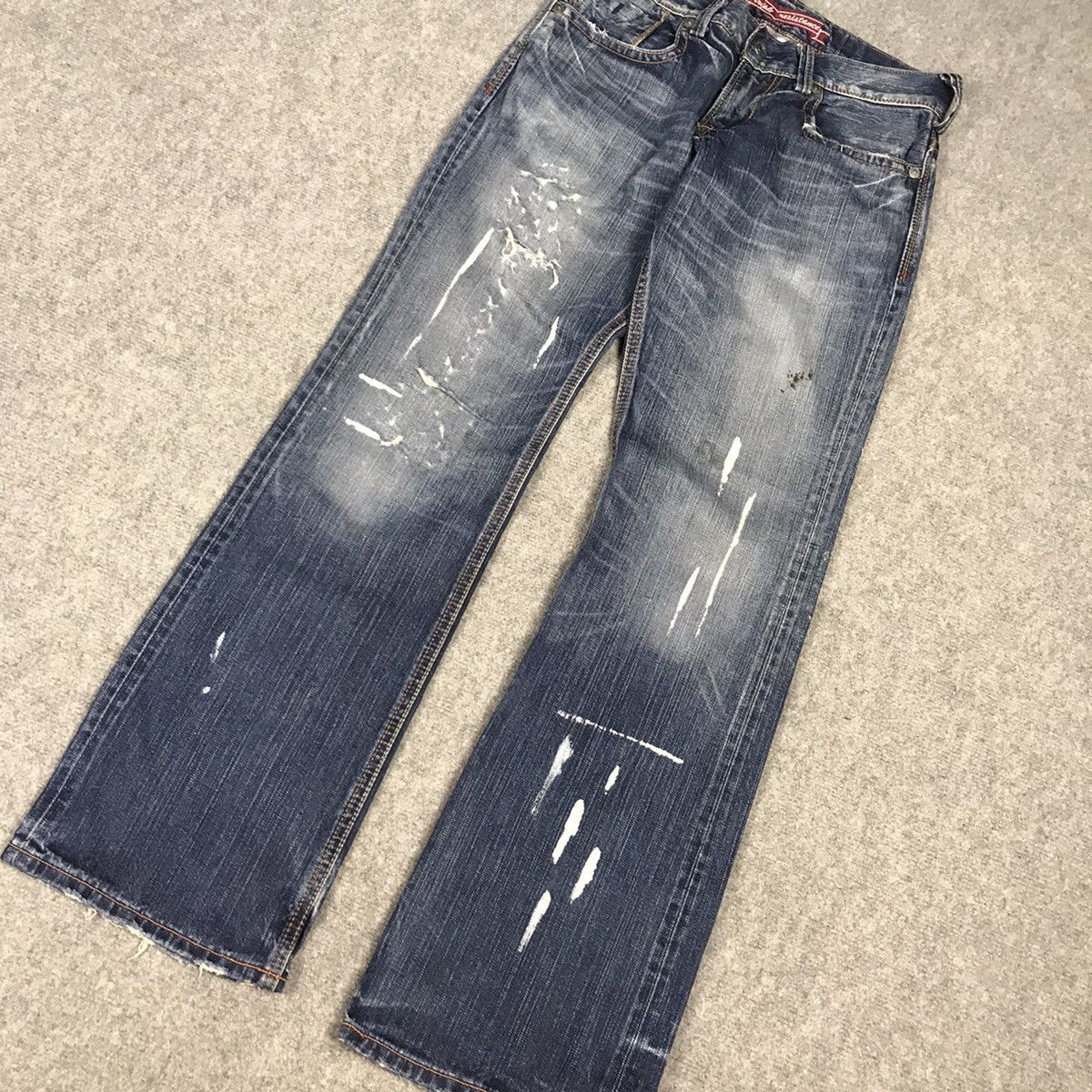 Beauty Beast × Japanese Brand FLARE LIBERTO XXX DENIM DESIGN ACID DISTRESSED BOOTCUT JEANS Size US 30 / EU 46 - 3 Thumbnail
