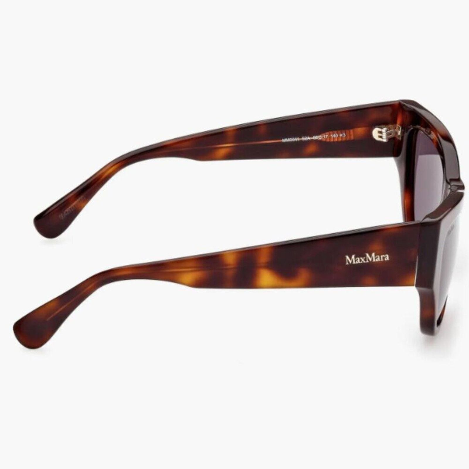 Max Mara Max Mara 56mm Geometric Sunglasses Havana and Brown Size ONE SIZE - 2 Thumbnail