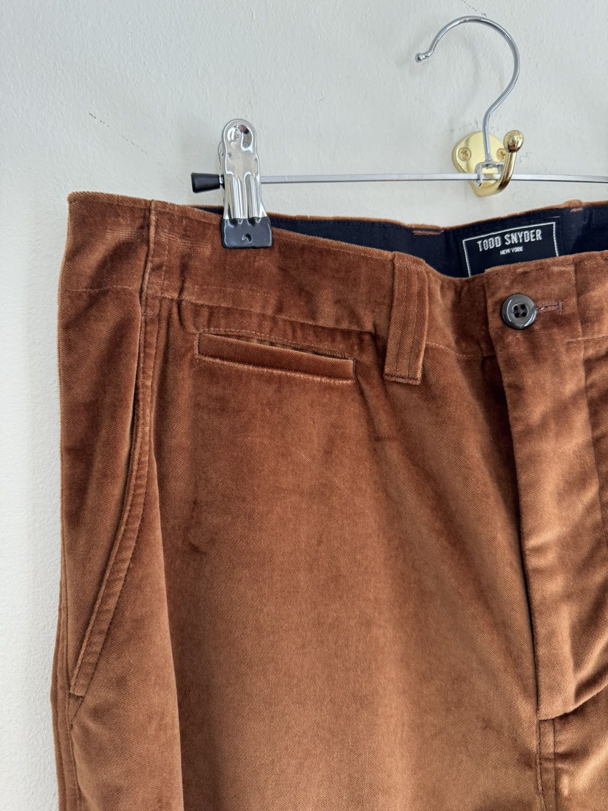Todd Snyder Todd Snyder Caramel Velour Pants Sample Size 32x34 Size US 32 / EU 48 - 3 Thumbnail