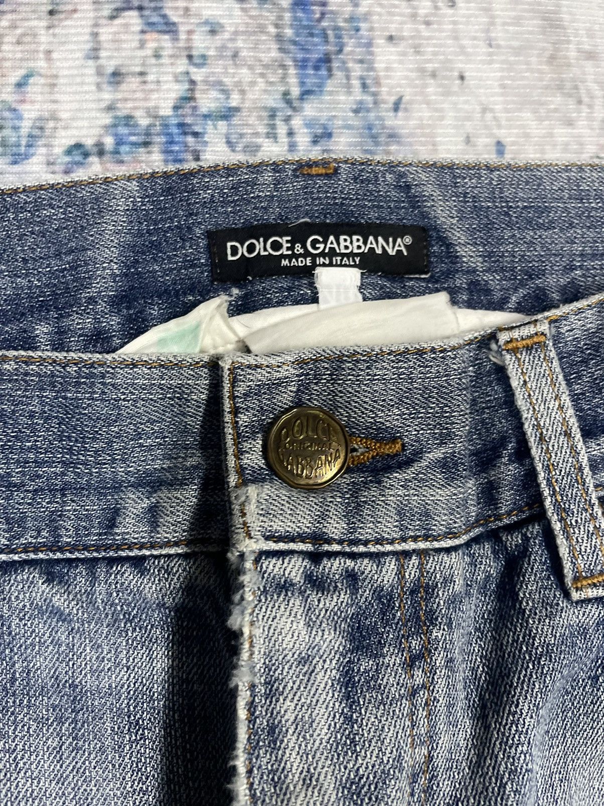 Dolce & Gabbana SS04 DOLCE&GABBANA DAVID BECKHAM DISTRESSED LIGHT WASH JEANS Size US 35 - 9 Thumbnail