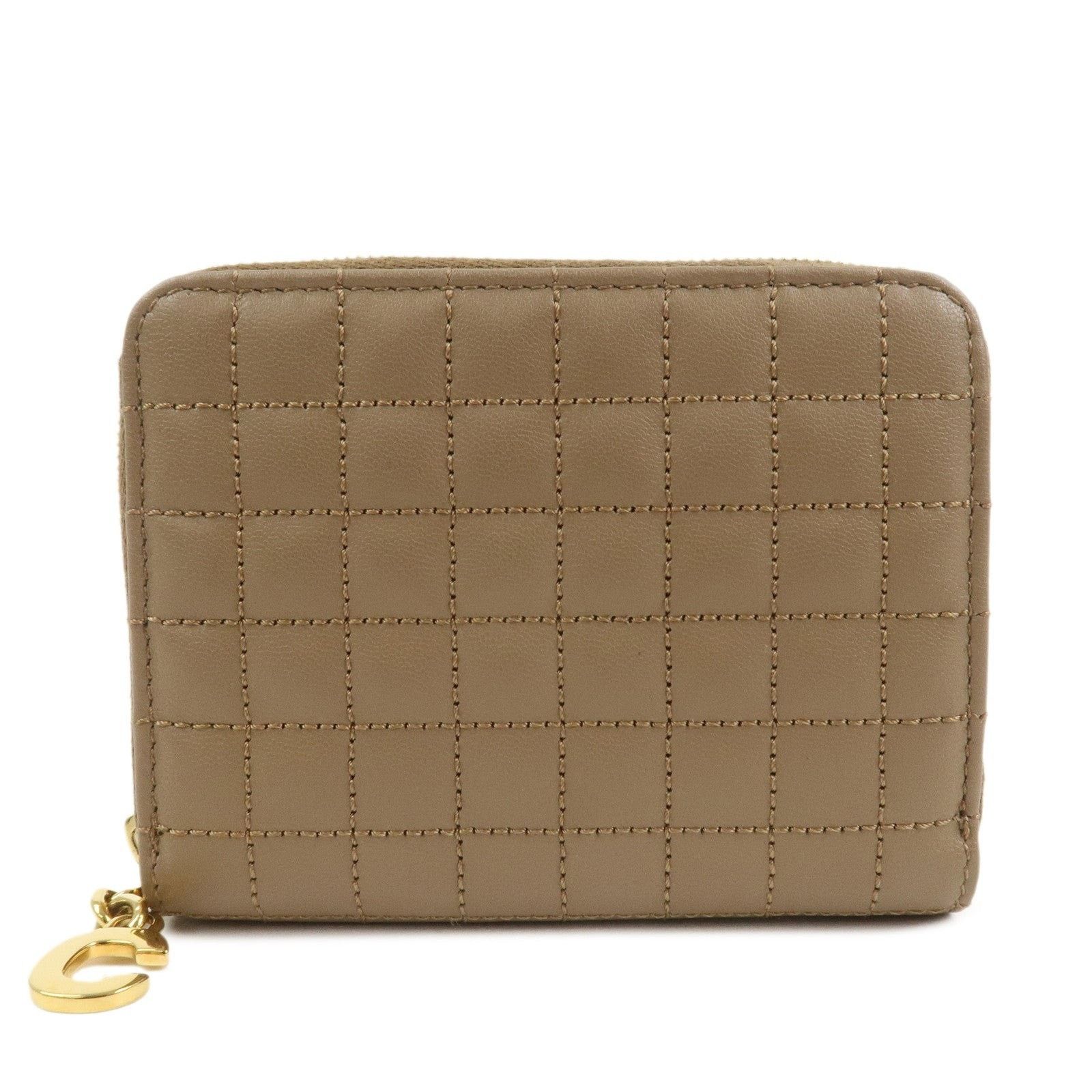 Celine Celine Quilted Lambskin Zippy Wallet Tan Size ONE SIZE - 1 Thumbnail