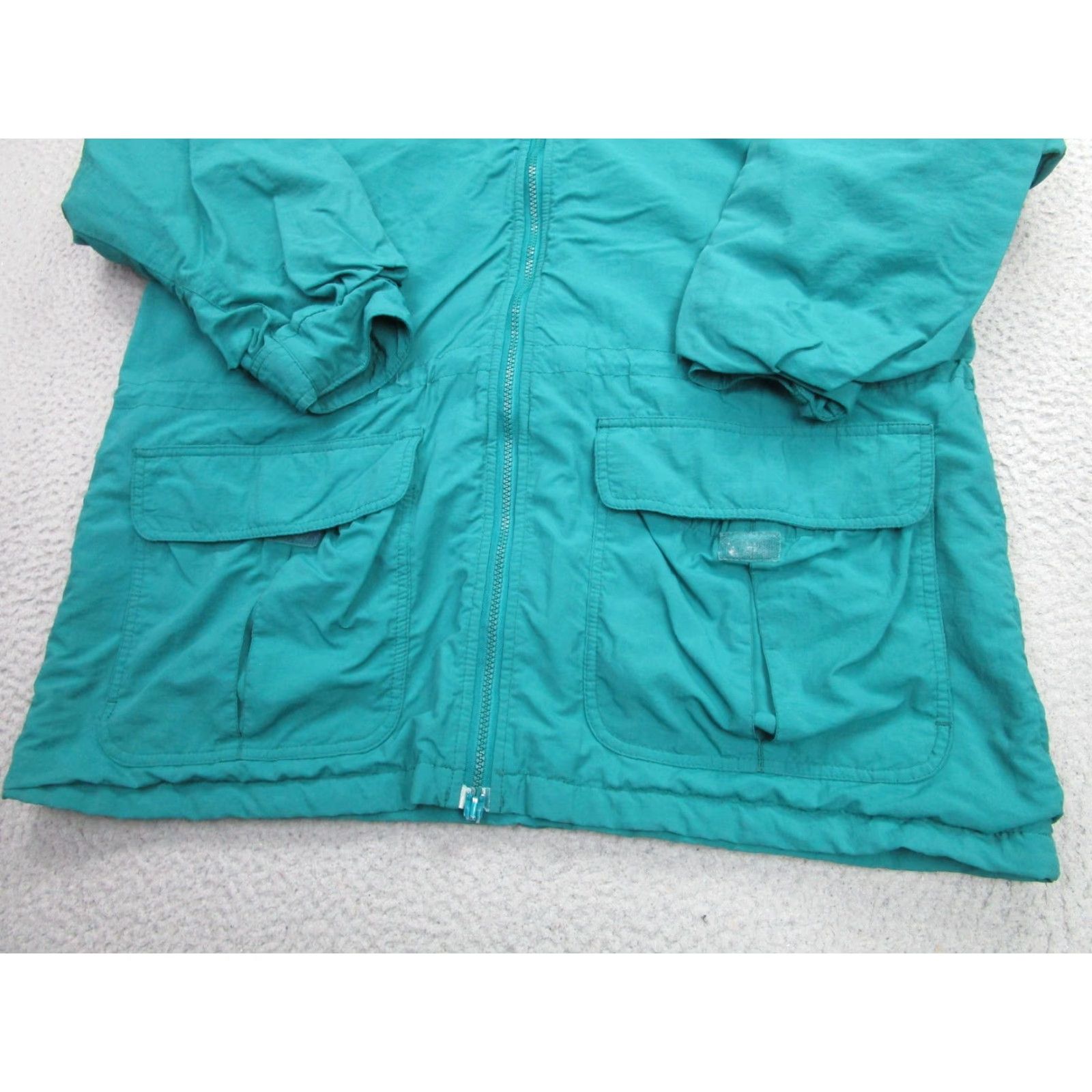 Eddie Bauer Eddie Bauer Parka Womens Large Teal WINDFoil Hooded Fleece Lined Nylon Made USA Size L / US 10 / IT 46 - 3 Thumbnail