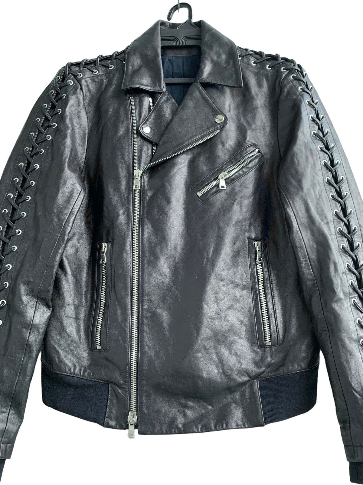 Balmain Balmain Paris Double Collar Biker Lamb Leather Zipper Size US L / EU 52-54 / 3 - 6 Thumbnail
