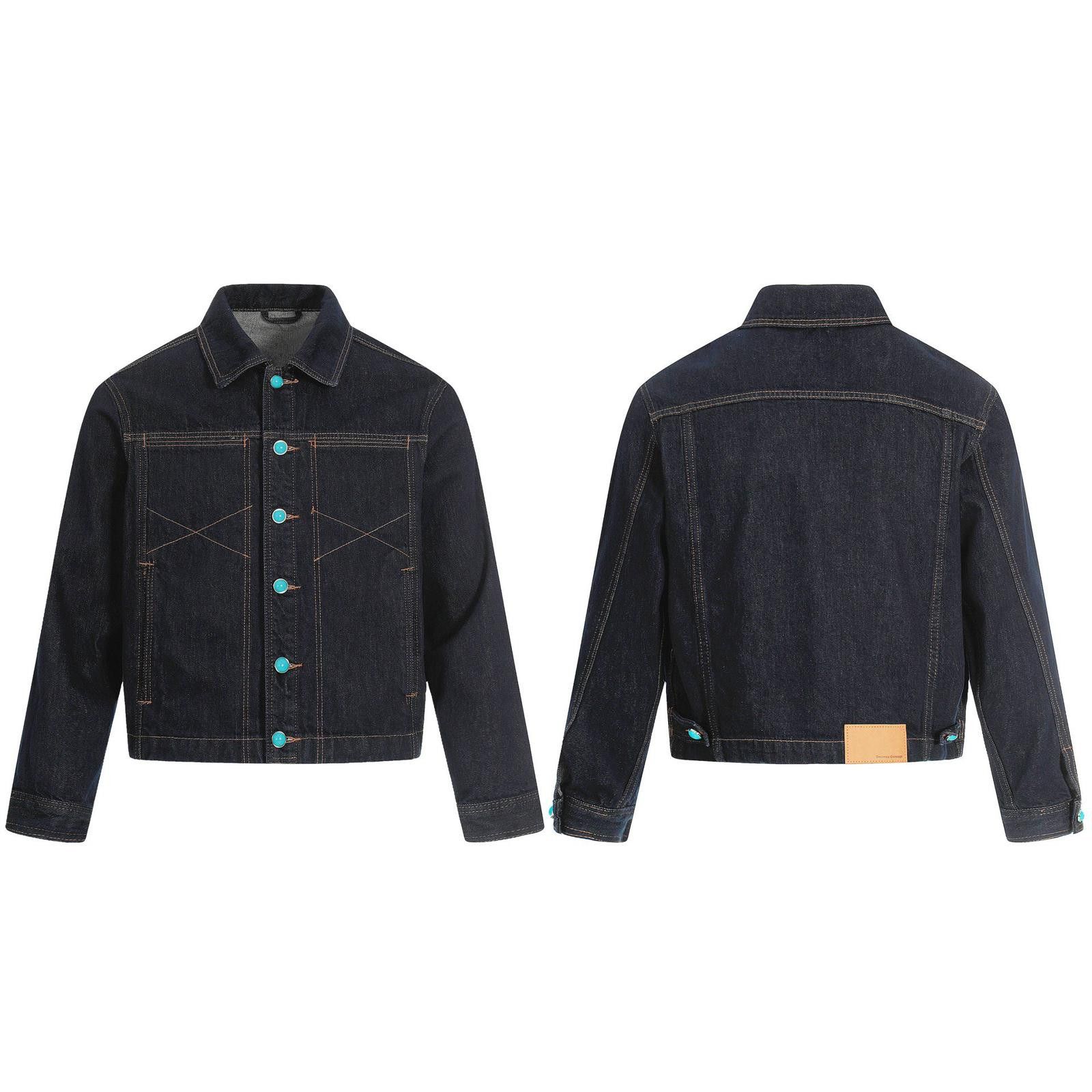 Vintage Dark Blue Classic Denim Jacket, Men's Casual Outerwear Size US L / EU 52-54 / 3 - 5 Thumbnail