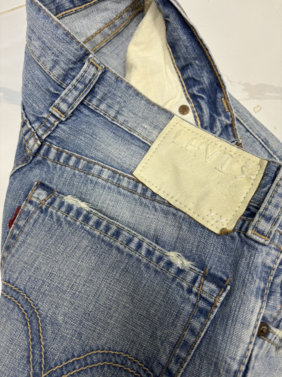 Kapital Vintage Levis Patchwork Faded Distressed Denim Jean Size US 30 / EU 46 - 9 Thumbnail