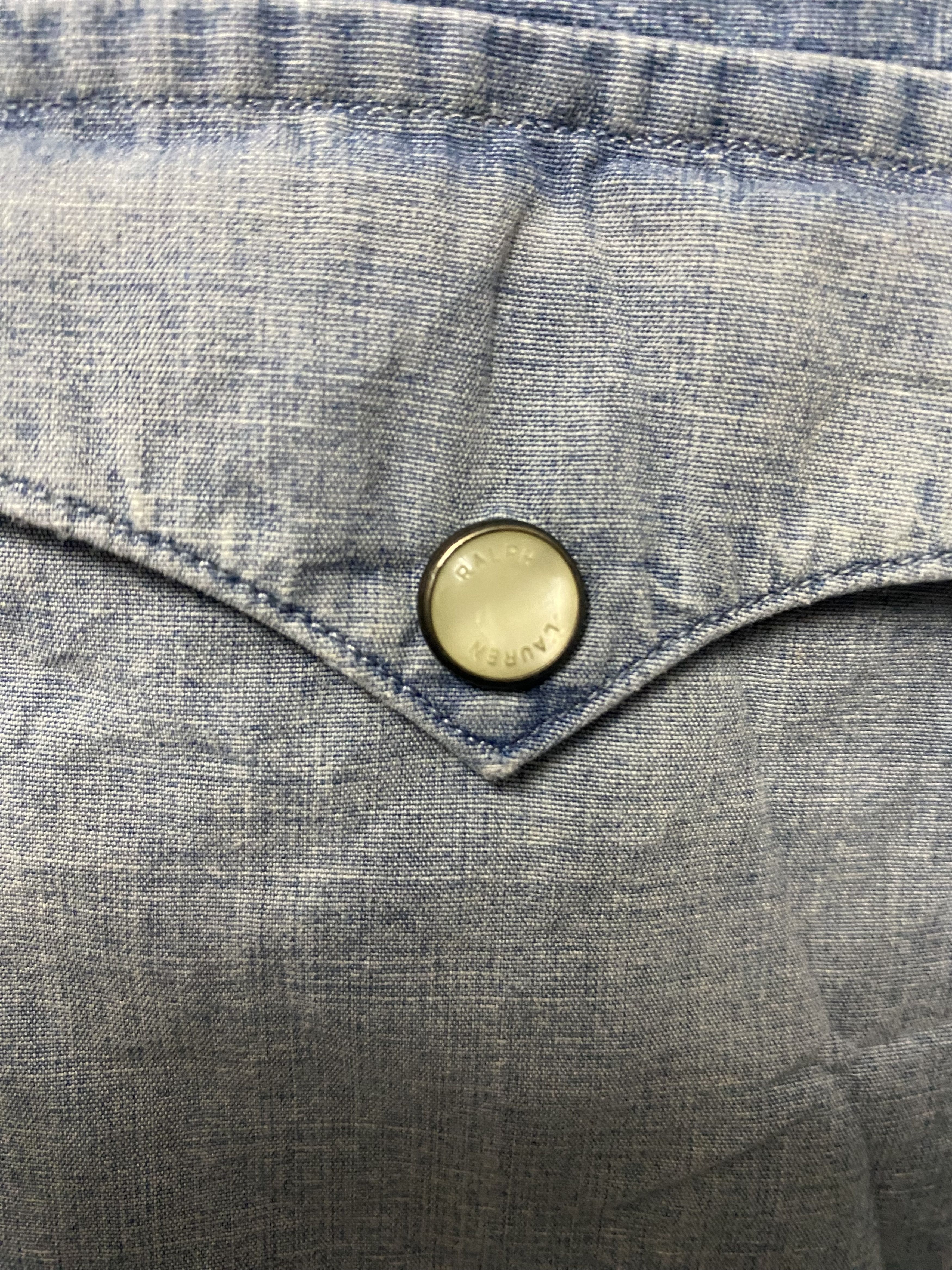 Polo Ralph Lauren Polo Ralph Lauren Snap Button Chambray Shirts Size US XL / EU 56 / 4 - 7 Thumbnail