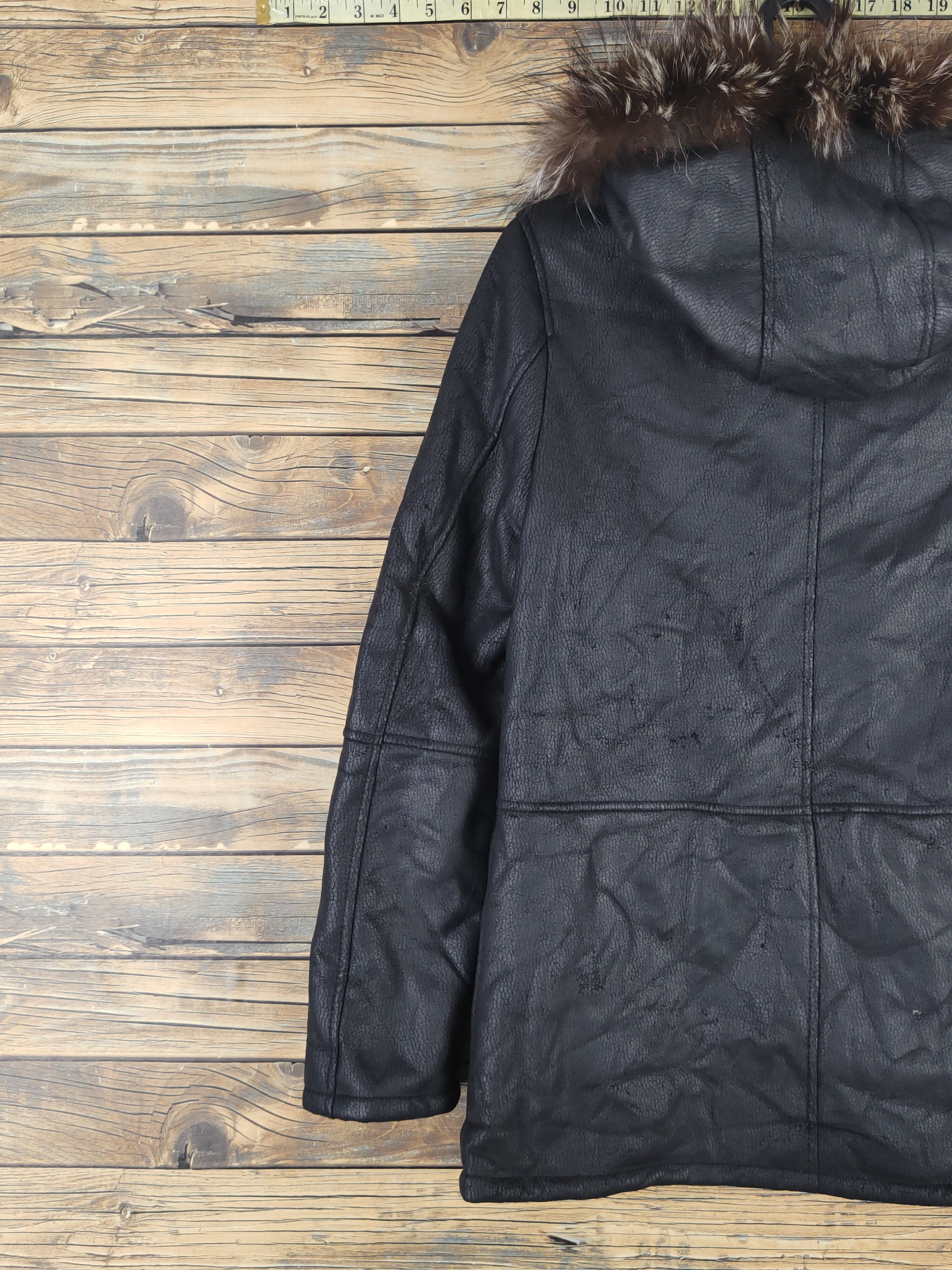 Japanese Brand Dollhouse Black Hoodie fur shaggy Leather Jackets #W1117 Size S / US 4 / IT 40 - 10 Thumbnail