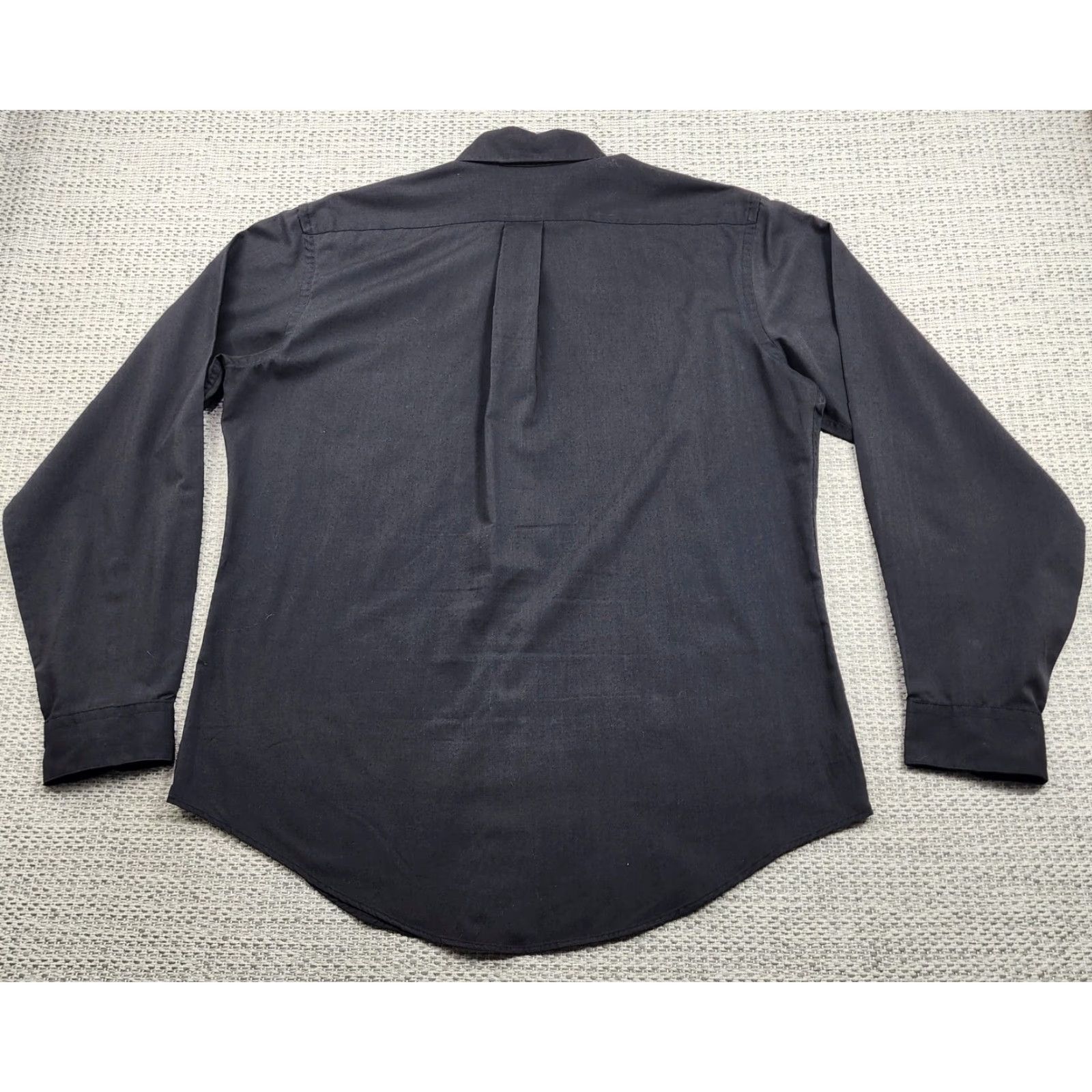 Geoffrey Beene Geoffrey Beene Shirt Mens 16.5 Black Dress Long Sleeve Slim Fitted Pocket USA Shirt Size 46R - 6 Thumbnail
